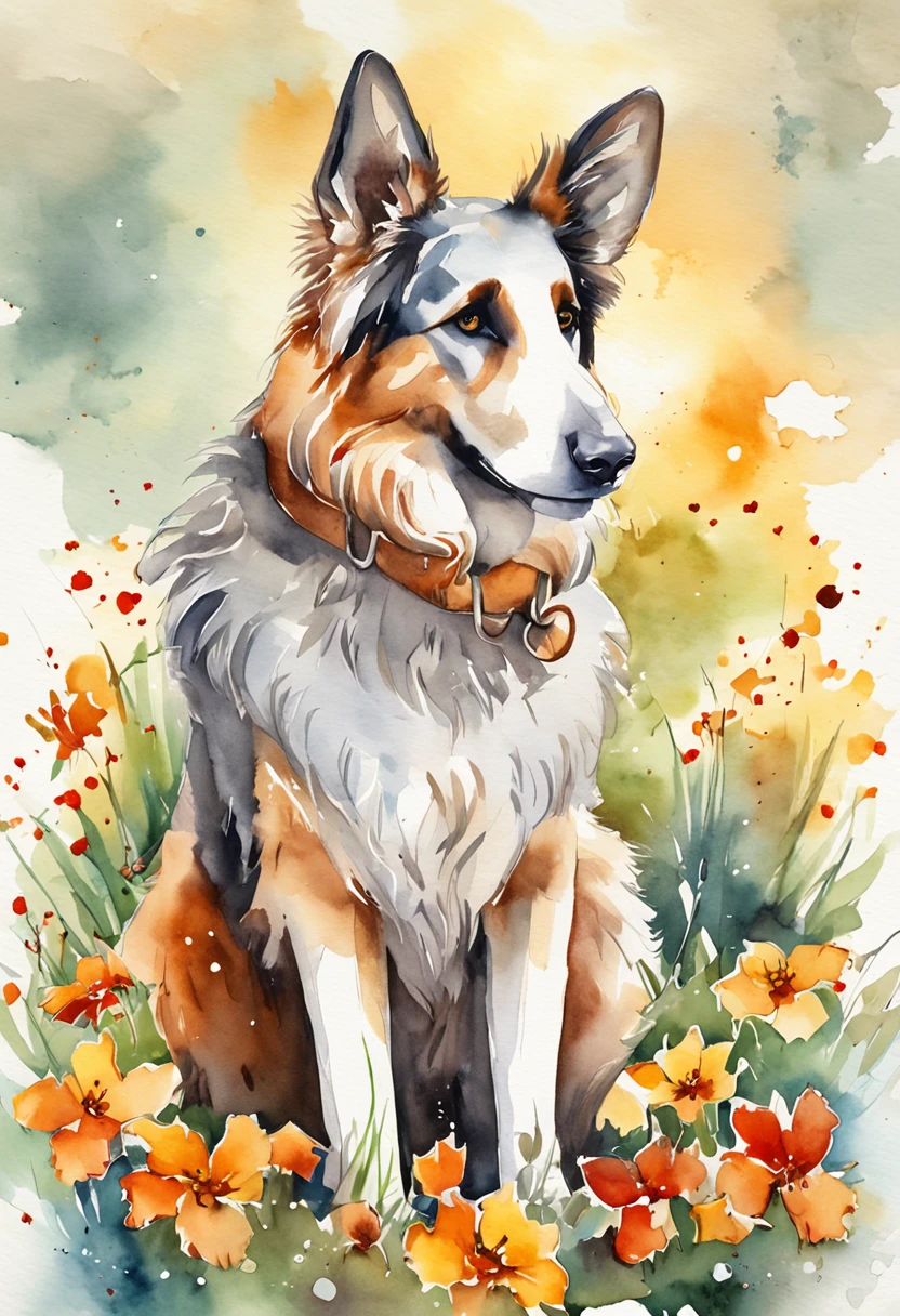 Cute shepherd,T-shirt design,vectorial art,fondo blanco, perfil, sticker, Fondo blanco limpio, vector profesional, High detail,