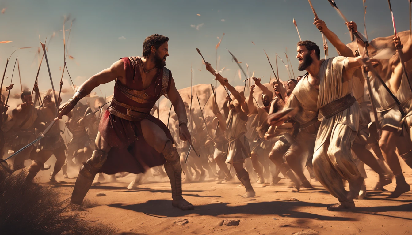 David killed Goliath with a sling and several soldiers
