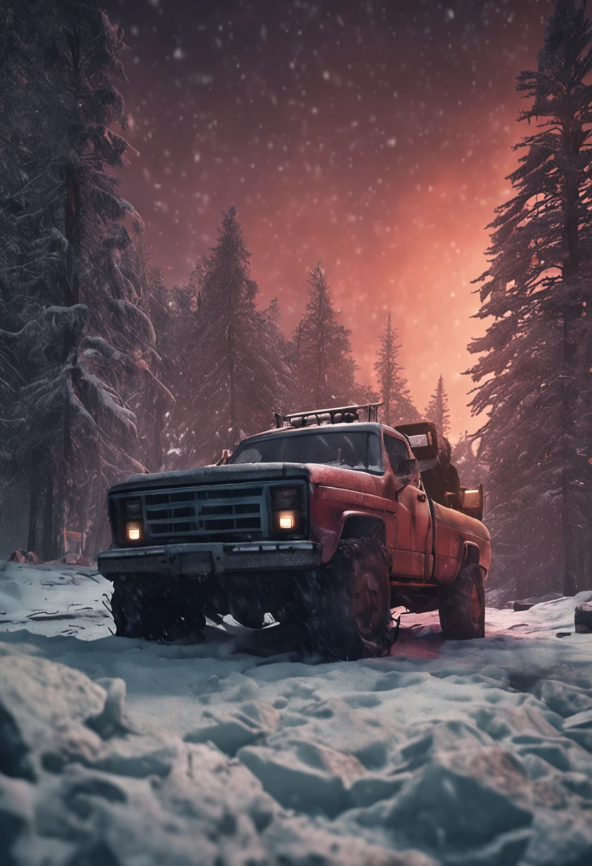 Forest and snow, Cinematic, Dark, firewood, book cover, Muscle lumberjack, Realism, Realistic