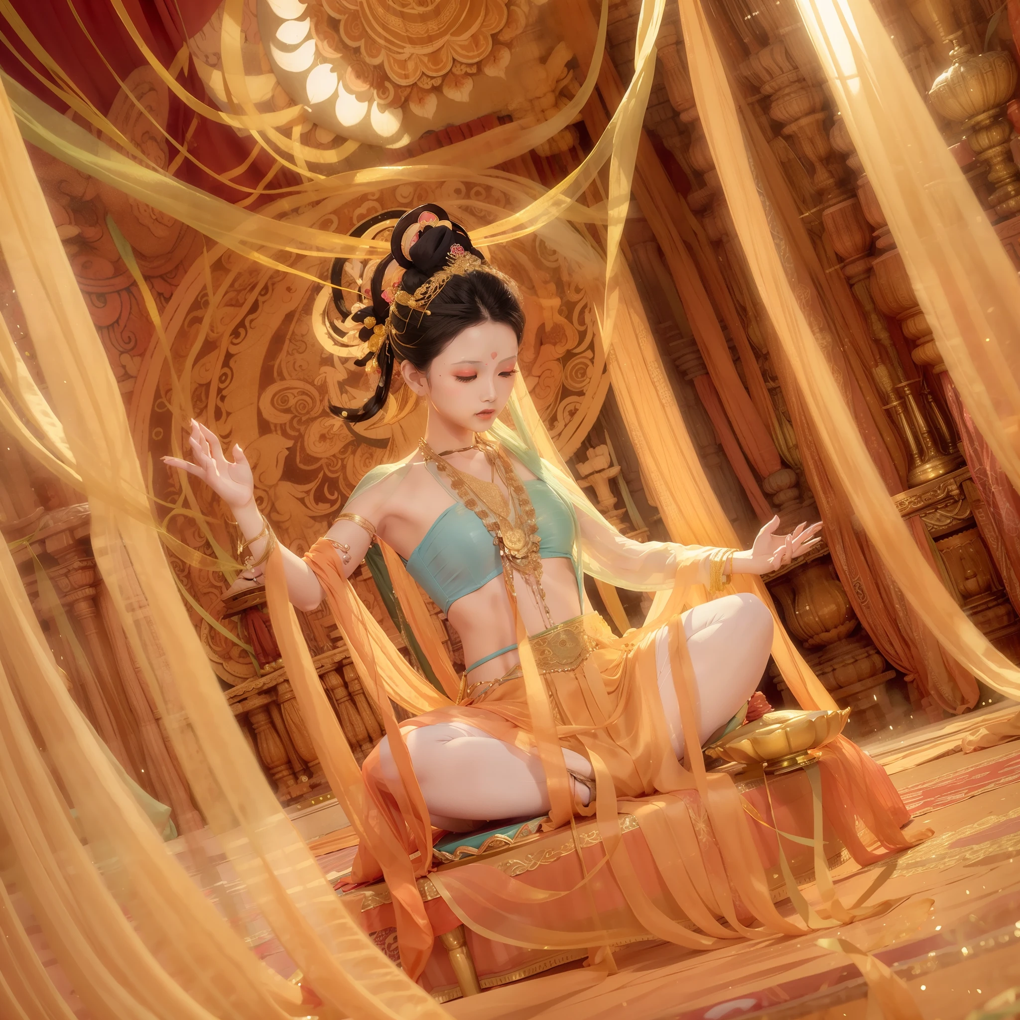 The beautiful earth goddess kneels on the earth,Holding his long hair in his hand,((((Long black hair))), Beautiful figure,White skin of the,Delicate,(primitive:1.2),(realisticlying:1.4),(Sharpness:1.2), old,(((body high:1.5))),(((Gemstones refract dazzling light))),((middlebreast:1)),(Abs:0.7),(glute:1.2),(healthy-looking skin, Thin skin, seductiveexpression, 二重まぶた,Jelly textured lips, Glowing lips,Small upturned lips,Shiny skin,(((Flawless skin texture))),Real pores,ctextured skin,choker necklace,Yingluo,(Wear gemstones,pearls,hisui,amber,),((Gorgeous and exquisite crown,gemstone setting)),(Dynamic hair,long whitr hair,Beaded hairpins,Nobile,Delicate skin texture),Glossy glossy skin,Glowing skin,Radiant hair,eyes looking at the lens,The head is illuminated with an aperture,The body shines,
High quality detailing, Cinematic lighting,,absurderes, unbelievable Ridiculous, hugefilesize, ultra - detailed, A high resolution, The is very detailed,best qualtiy,tmasterpiece,illustratio,The is very detailed,CG,unified,8k 壁纸,Amazing Cleavage,finely detailled,tmasterpiece,(((dynamicposes))),((Correct anatomy)),(((Correct dissection)),