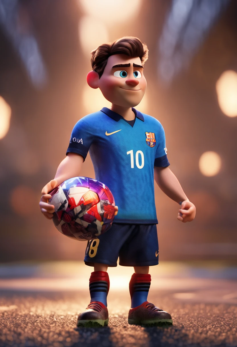 lionel messi, (Pixar style) (Masterpiece: 1.2) (Bokeh) (Best quality) (Detail skin) (Detail texture) (8K) (Clay) (Cinematic lighting) (Clear focus.)