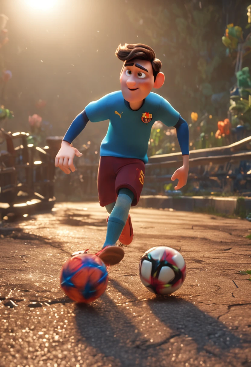 lionel messi, (Pixar style) (Masterpiece: 1.2) (Bokeh) (Best quality) (Detail skin) (Detail texture) (8K) (Clay) (Cinematic lighting) (Clear focus.)