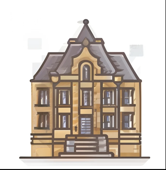 loft，European，Baroque architectural style，Mini Program page icon，cartoon icon，less detailing