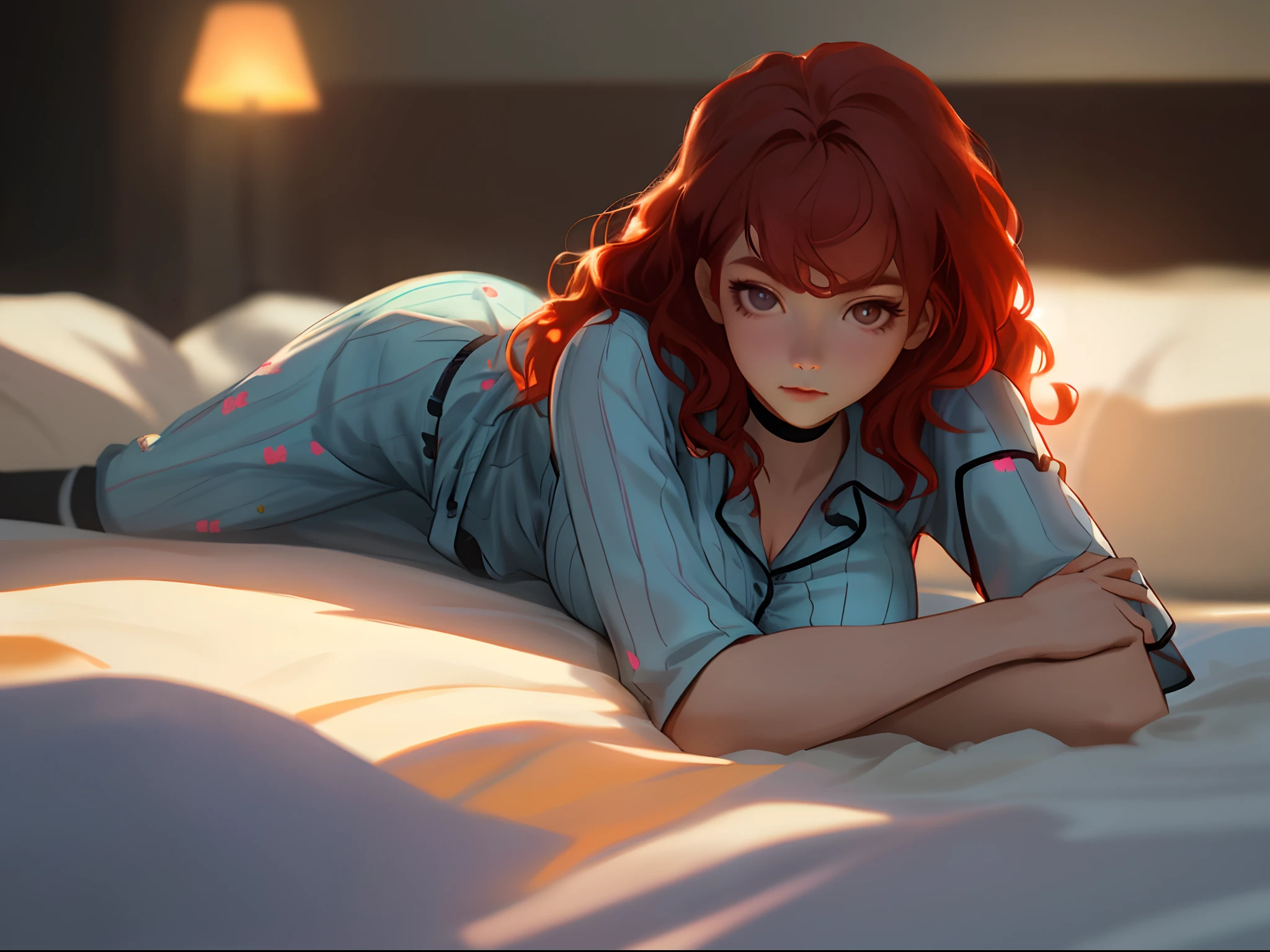 schoolgirls,lying on sofa,pyjamas,Raised sexy --auto