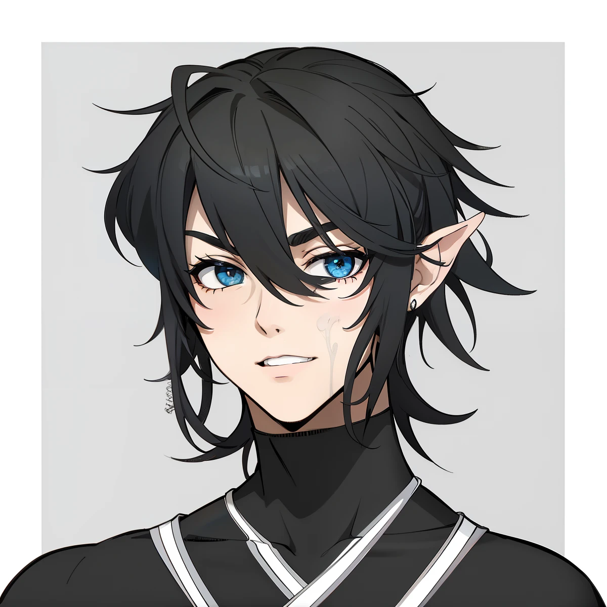 Kaisen style manga style jujutsu style,with several scars on the face