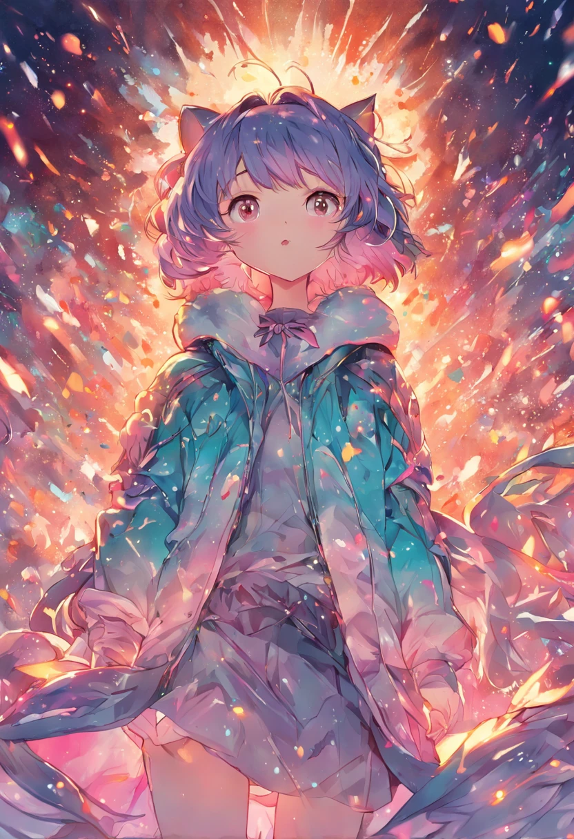 (extremamente detalhado, desenho de alta qualidade, magnificent work),(desenho animado, cores vibrantes),adorable cat, pintado com cores alegres, capa de livro para colorir.