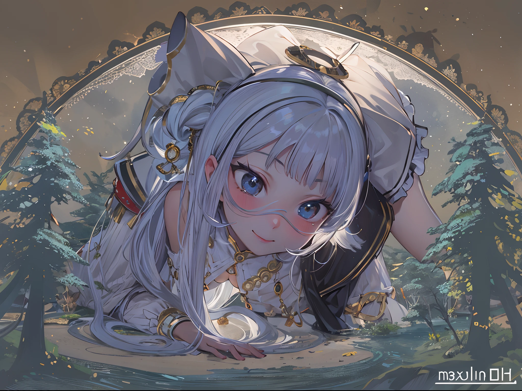 absurdres, highres, (ultra-detailed background, detailed background), white panty , extremly detailed, artist blue sky style, material effects, sidelighting BREAK cute cat BREAK cat BREAK 3girls, child , in the space, BREAK gothic lolita , mournful BREAK underwear, naughty smile BREAK vest , embarrassed BREAK perspective