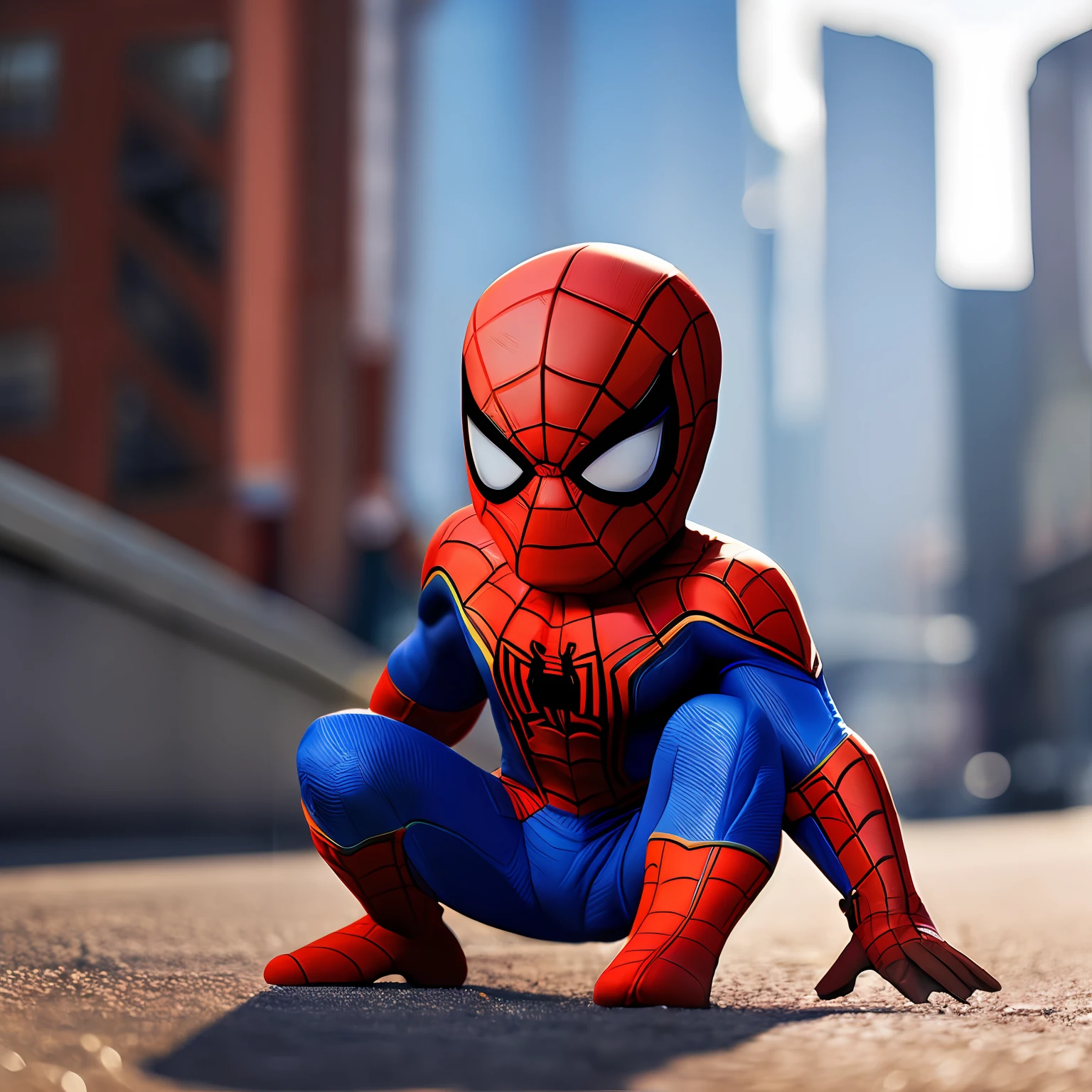 A (SmolOne:1.2), Baby Spiderman , cinematic lighthing, altamente detalhado, foco nítido, Professional photo shoot, 8k, DOF, por (SmolGuys:0.6)