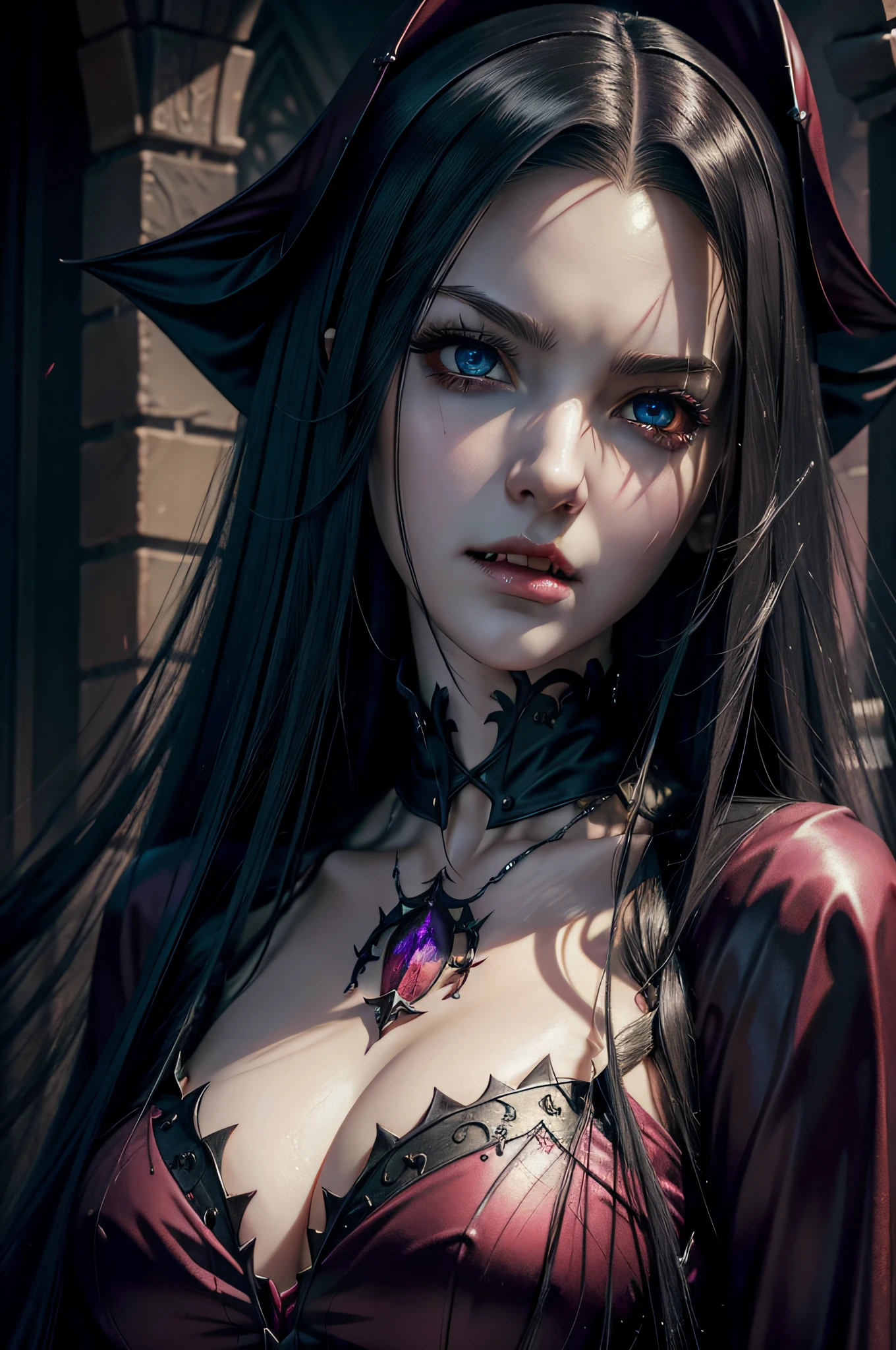 Vampire girl Shalltear Bloodfallen: Overlord anime, best quality, masterpiece, (realistic:1.2), Front, detailed face, (((masterpiece))), (((best quality))),(((extremely detailed))), illustration, mysterious,