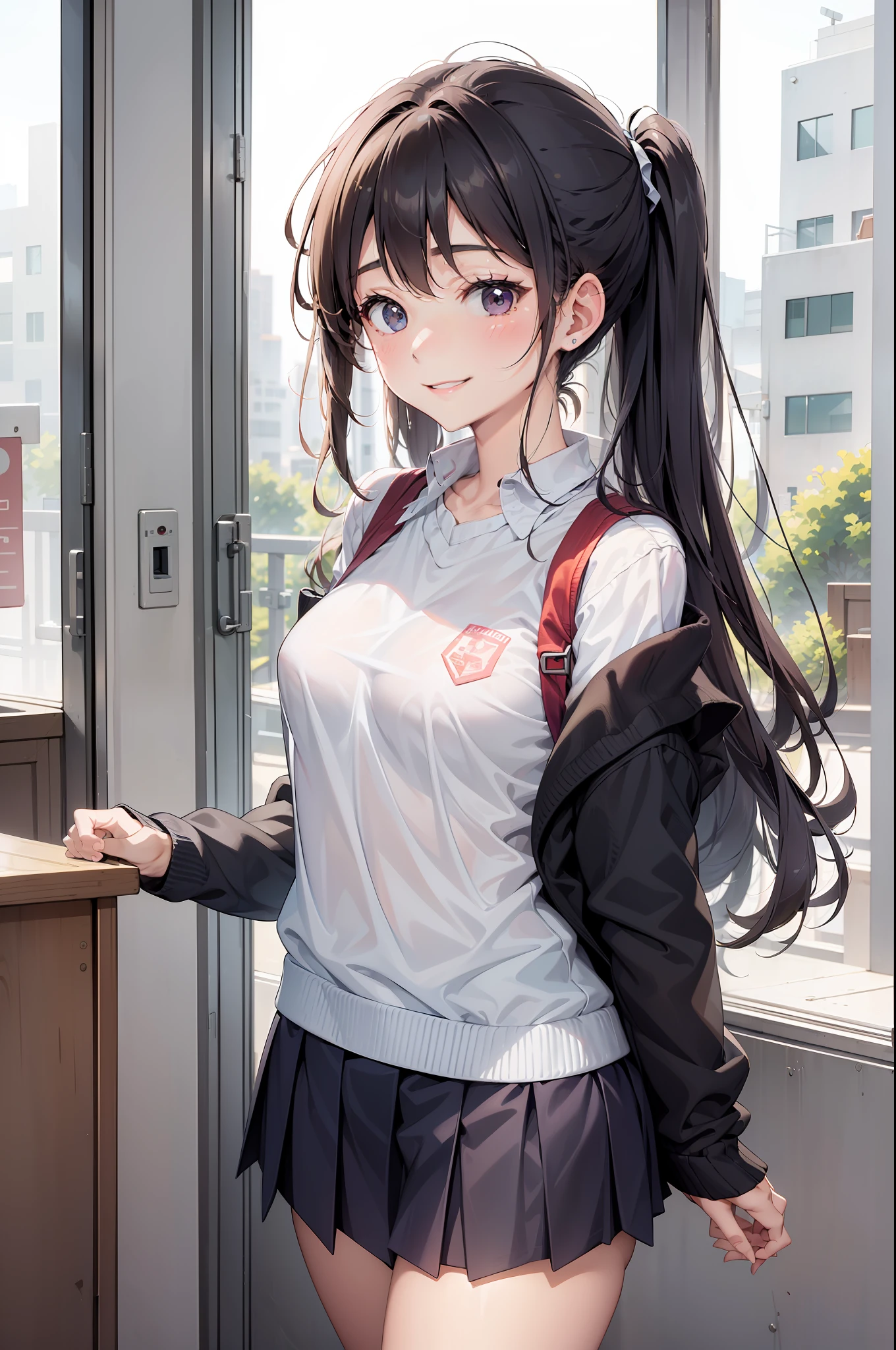 One girl、、15yo student、a smile、