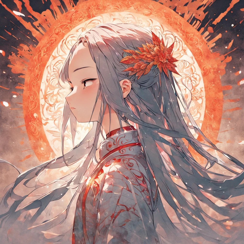 (White background:1.4),(Silhouette of a girl's head, Eyes closed, Colorful long hair, Oriental elements),(Chinese Illustration:1.3,paper art:1.3, Quilted Paper Art:1.2),( Reasonable design, Clear lines, High Sharpness,Best Quality, Very detailed, masutepiece, Movie Light Effects, 4K )
