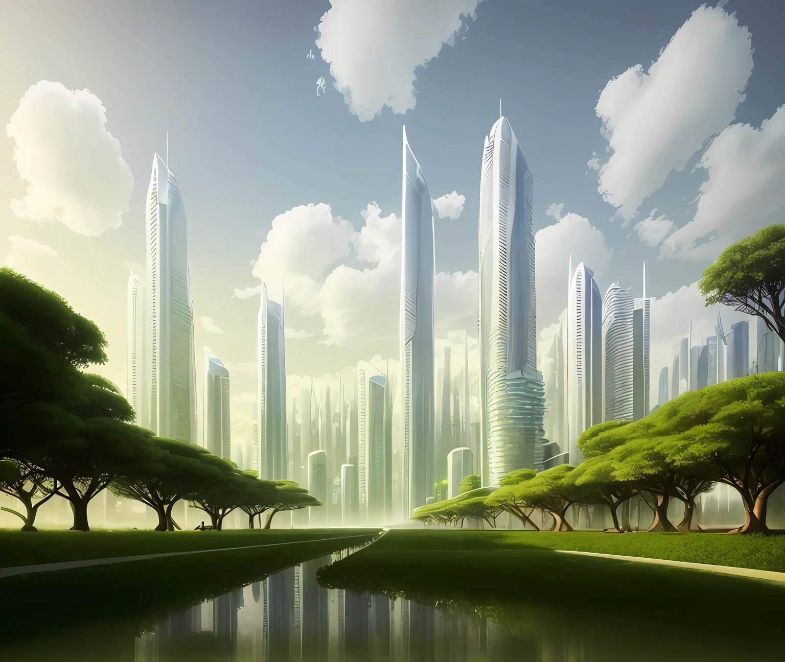 there is a picture of a city with tall buildings and trees, landscape of a future city, sao paulo in the year 2 0 7 0, future city, beautiful city of the future, solarpunk city, city of the future, in a future city, hyper-futuristic city, downtown solarpunk utopia, otherwordly futuristic city, futuristic utopian city