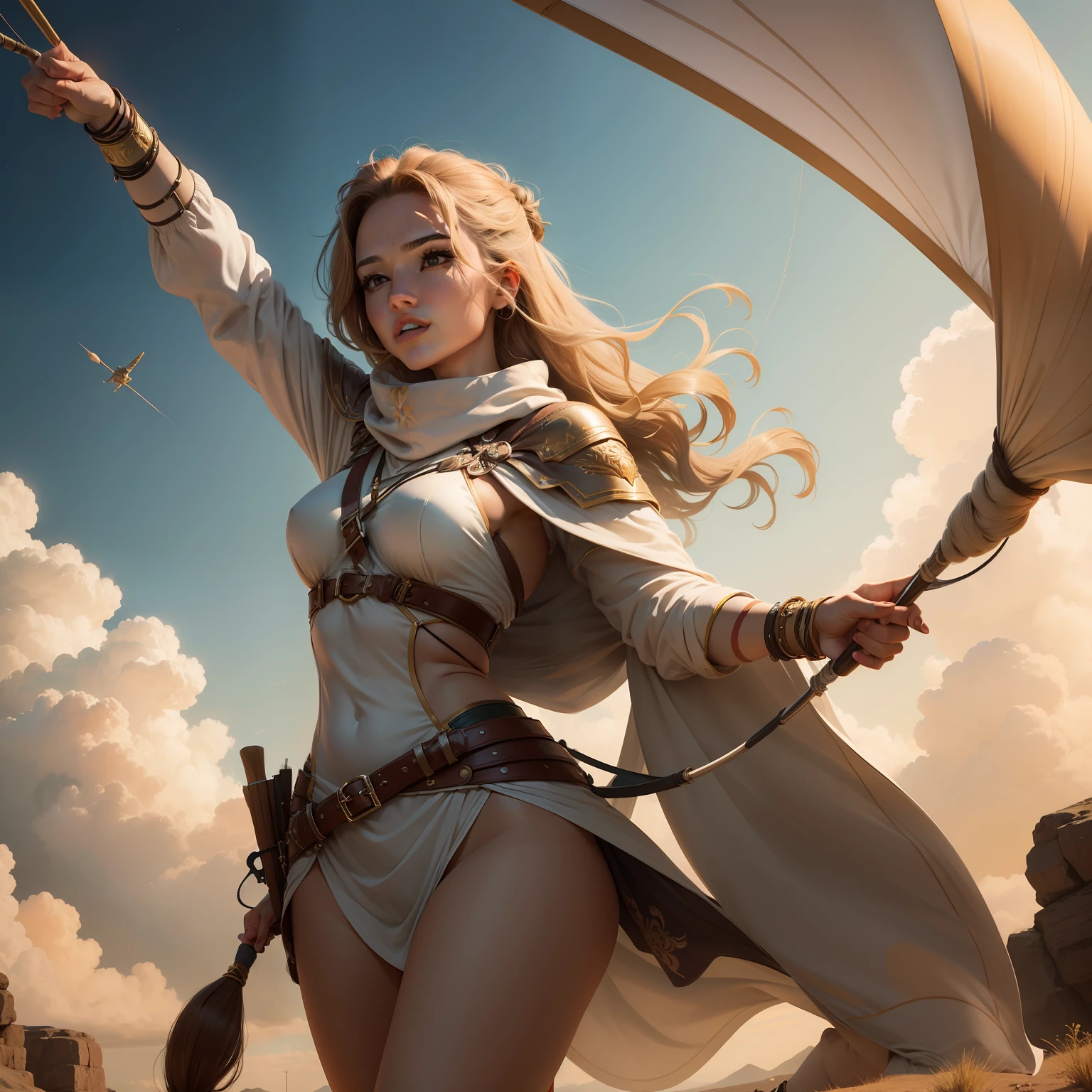 "A Sagittarius woman stands tall with an air of confidence and independence. Her adventurous spirit and optimism shine through as she fearlessly explores new horizons, embodying the essence of a spirited and charismatic archer."