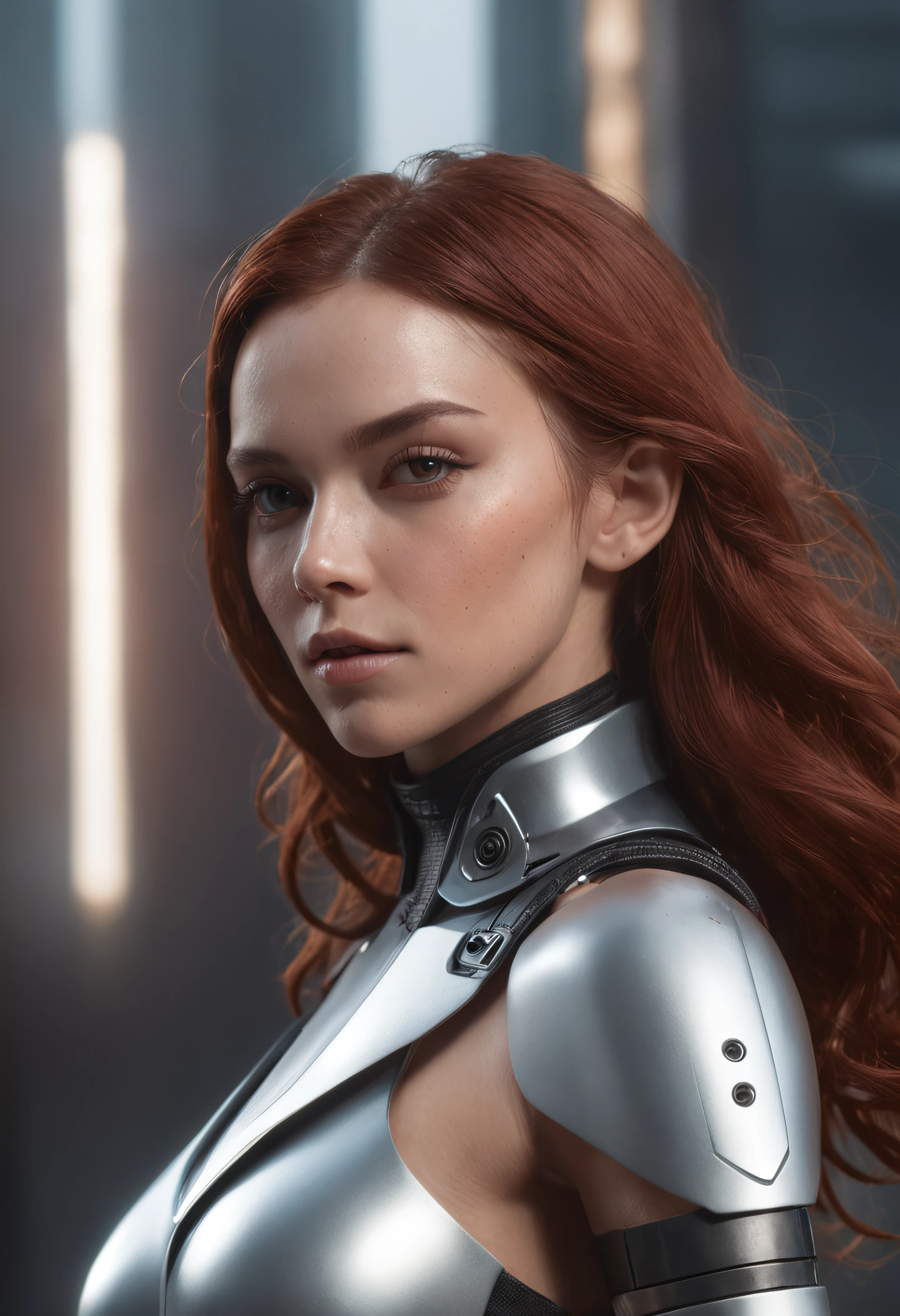 um close up de uma mulher em um terno futurista com uma espada, Trending in ArtStation 4K, Artgerm Julie Bell Beeple, 3 d render arte do caractere 8 k, trending on ArtStation:3, rossdraws volumetric lighting, trending in artstation, Trend at Artstation headquarters, trending on artstation hd, greg rutkowski octane render, Octane CGsociety retro future, fotografia de alta moda, Vogue Italy, lente amarela futurista, editorial de moda, Photographed on Hasselblad H4D 200MS Digital Camera, (((ultra realistic))), (((super detalhado))).Foto Natural, filmed on a professional camera, Corte nos EUA, HDR, 16k.