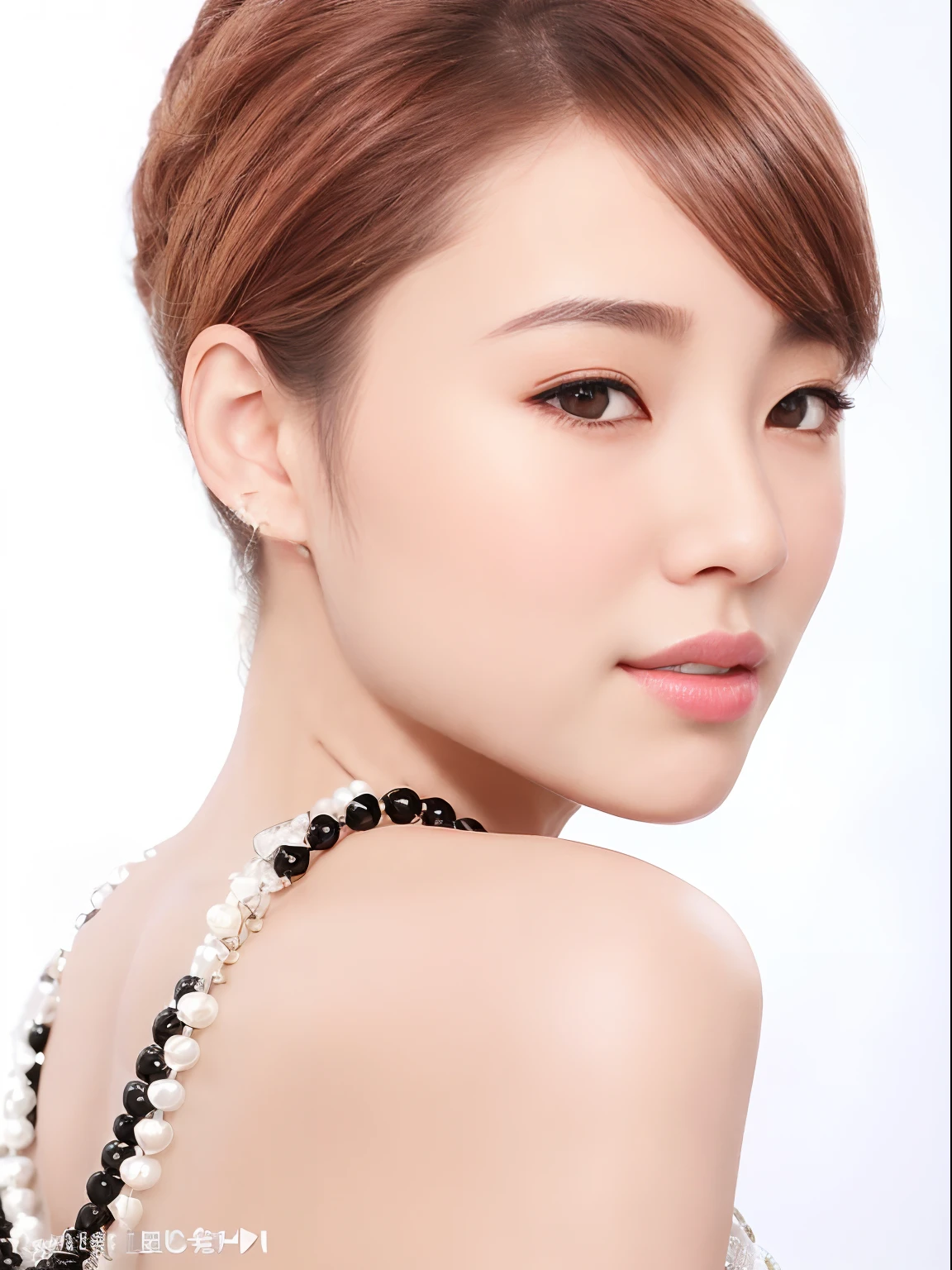 Allafed Asian woman with necklace and pearl around her neck, asian beautiful face, Beautiful young Korean woman, Gorgeous young Korean woman, beautiful Korean women, beautiful Japanese girl face, elegant japanese woman, Beautiful young Asian woman, ruan jia beautiful!, young cute wan asian face, symetrical japanese pearl, gorgeous chinese models, head and shoulders photography