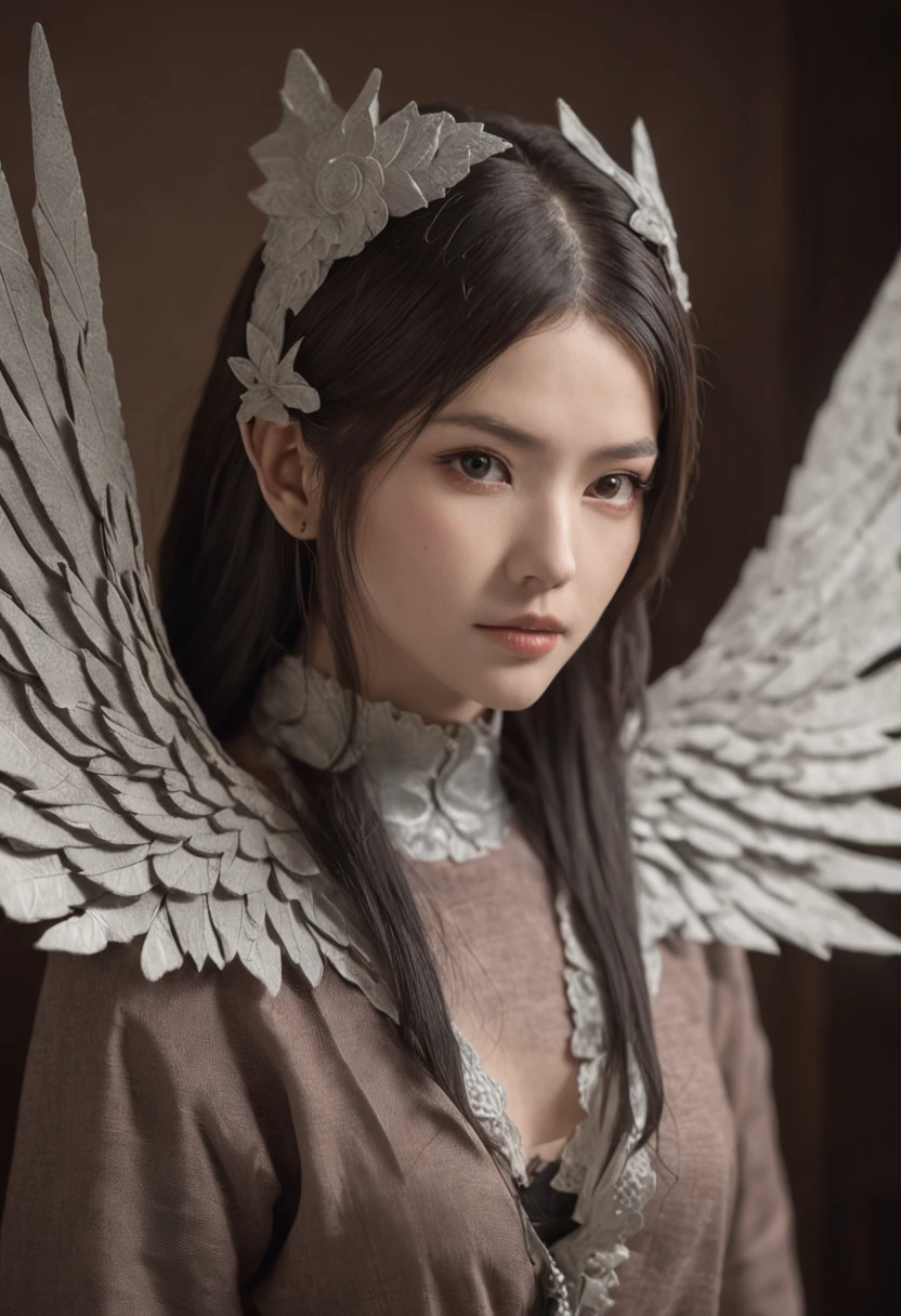 Portrait of Naruto Konan,Wings made of huge pieces of paper,