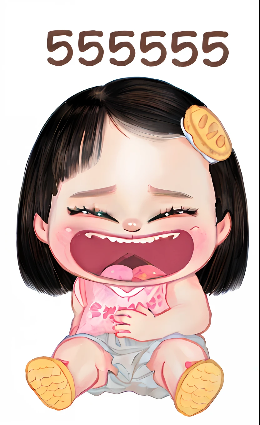 uma menina dos desenhos animados chorando com um biscoito na boca, kawaii retrato realista, arte digital bonito, cartunesco bonito, Chibi, charicatura, menina Chibi, desenho animado bonito, Giga Chade chorando, Loli, arte dos desenhos animados, cuteexpression, fofo:2, menina bonito, menina kawaii bonito, personagem bonito dos desenhos animados, arte digital detalhada bonito, cute illustration