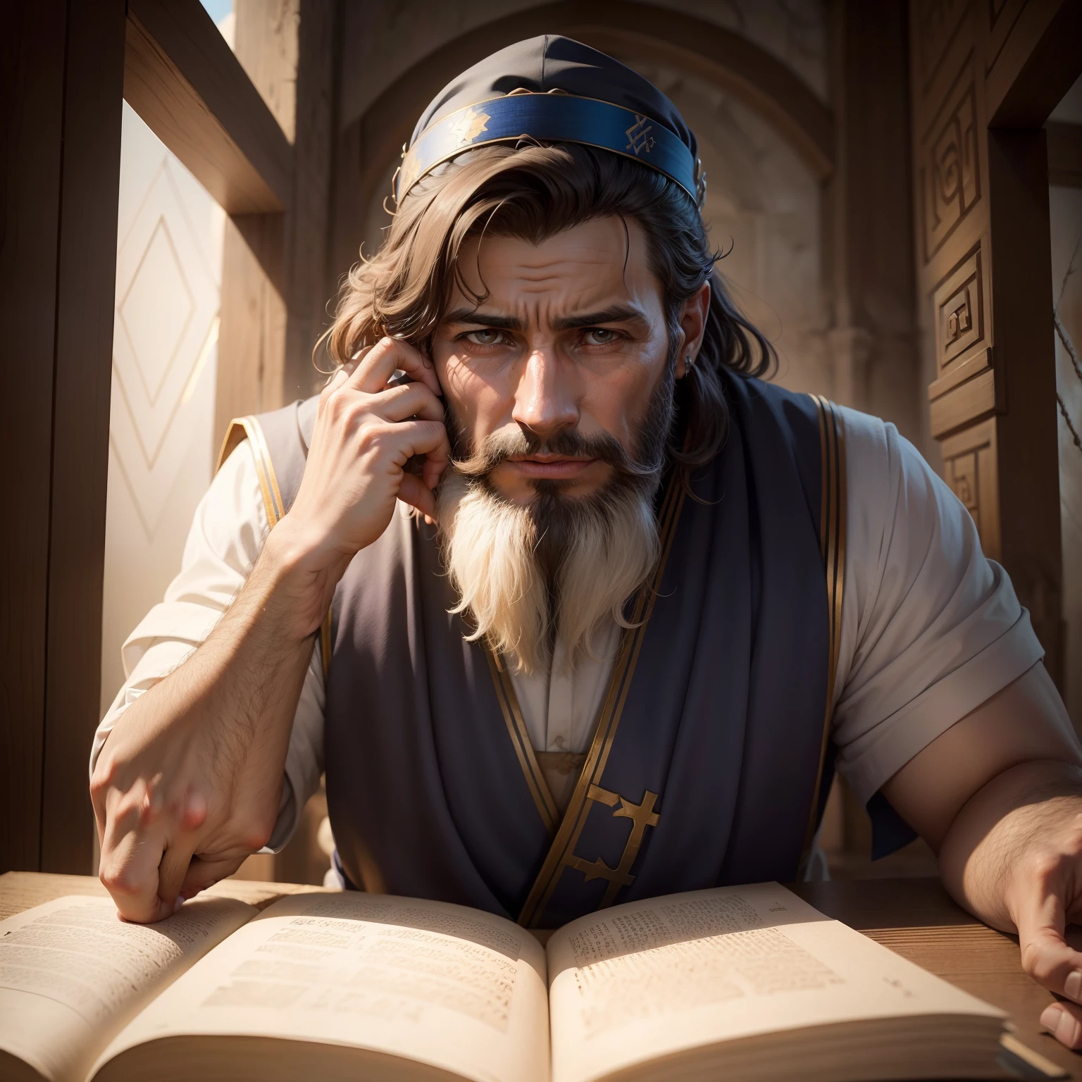 Jewish Gedeon described in the Hebrew Bible son of Joash, estava malhando o trigo no largar