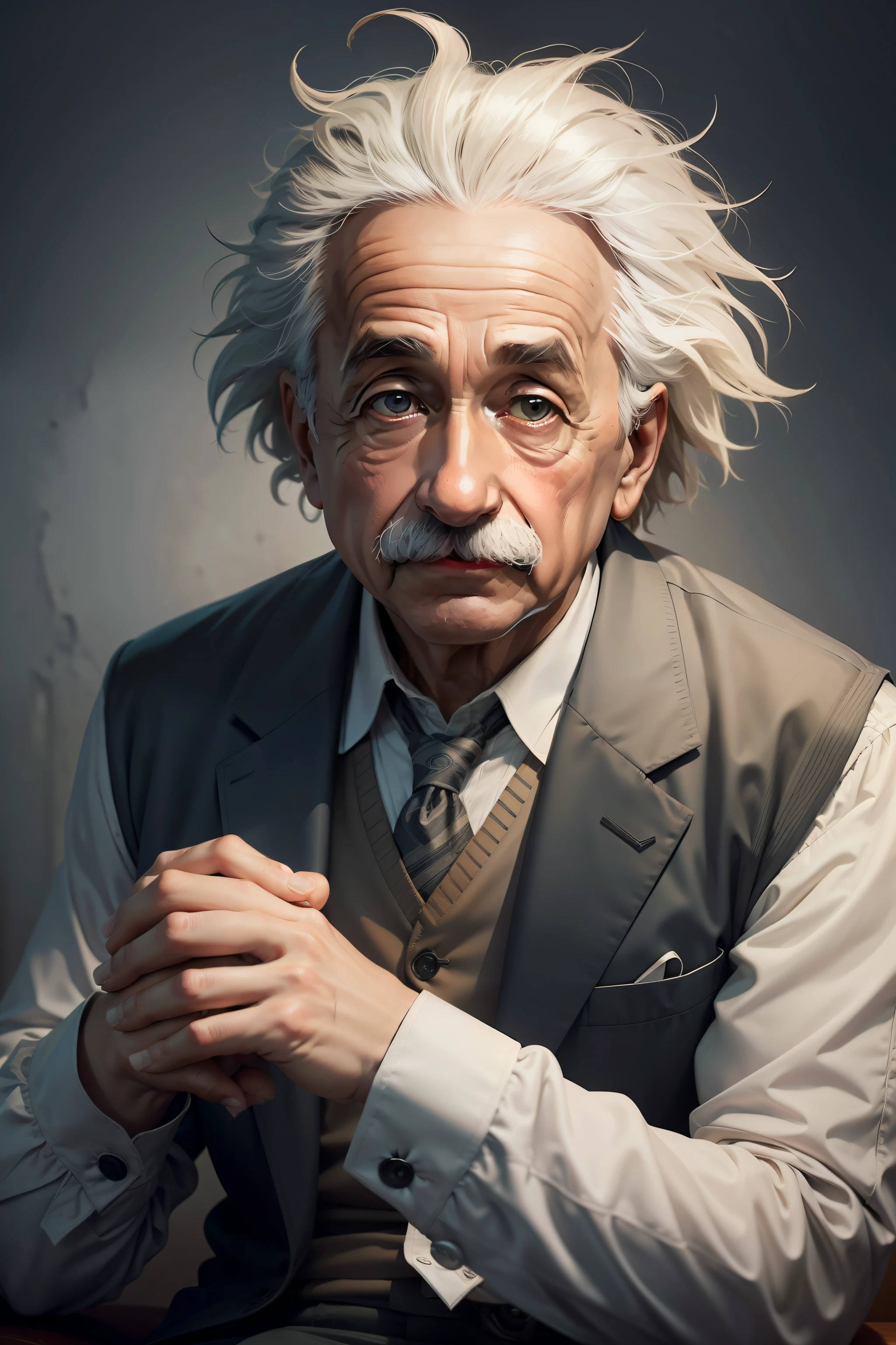Albert Einstein estilo antigo com cortes fortes