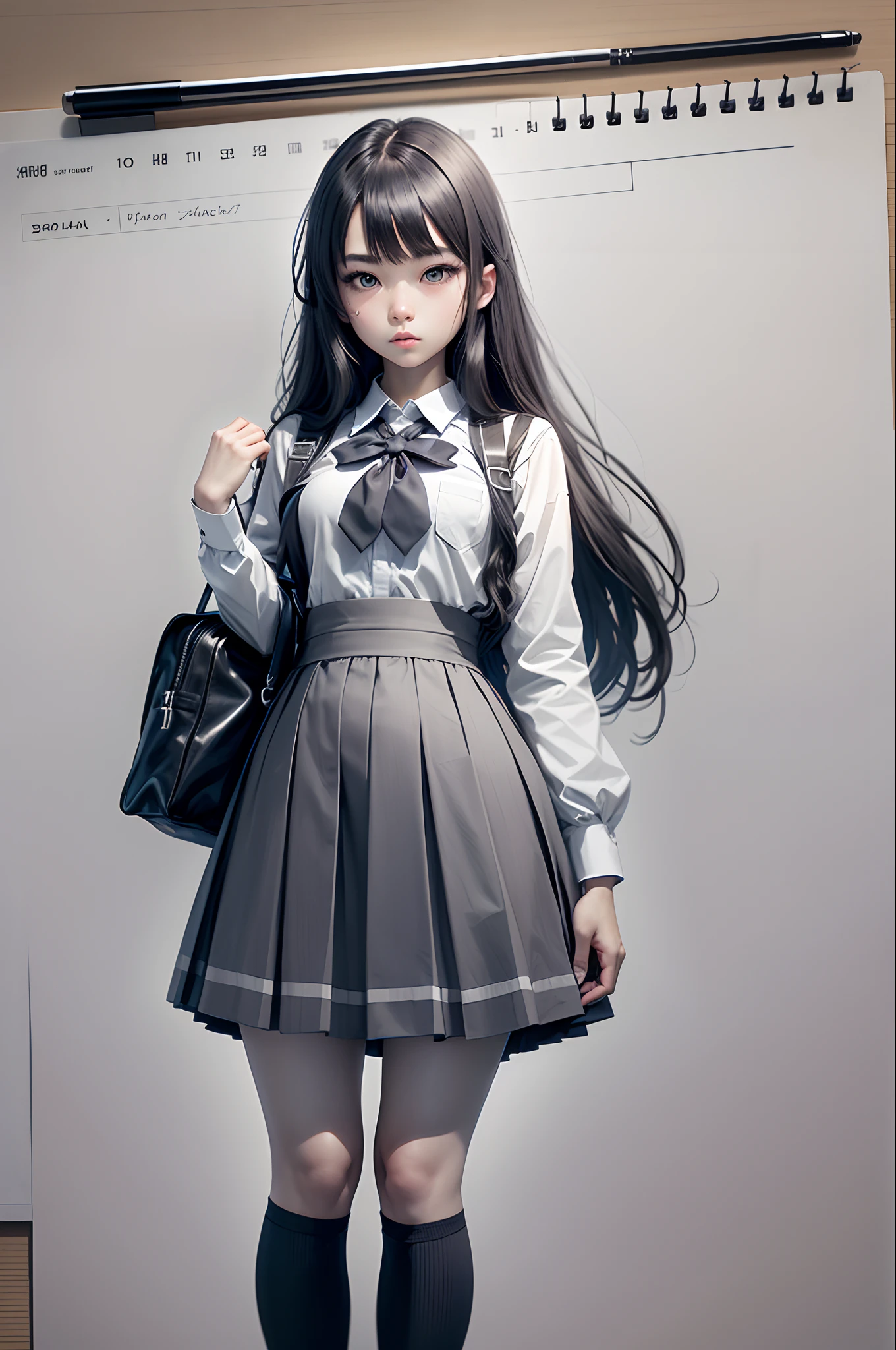 Here is the English prompt that can be quickly copied for an AI assistant:
Please generate a realistic illustration of a Japanese high school girl.
This illustration needs to realistically depict an ordinary Japanese female high school student.
Specifically, it needs to include elements like a school uniform, school bag, ribbons and other formal fashion items worn by high school girls.
To generate this in stages, first make a rough sketch showing the basic shapes and proportions of the school uniform.
Next, make a sketch adding color pencil shading for the uniform and hair colors.
Finally, after digital processing, the end result needs to be a full body illustration of an ordinary high school girl with realistic, intricate facial expressions and atmosphere. --auto --s2