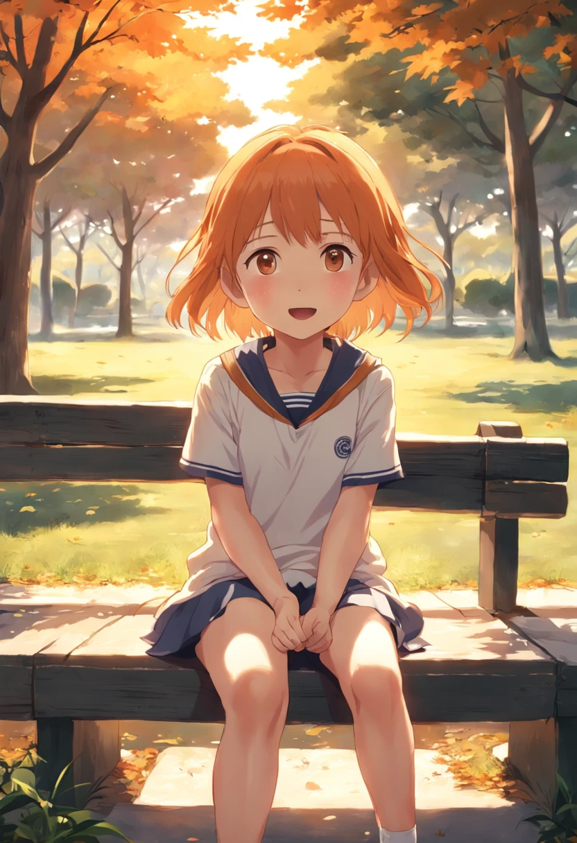 Subject: Hinata Hyuuga (as )
Action: sitting
Context: on a park bench
Environment: in a park
Lightning: during sunset
Artist: Hayao Miyazaki
Style: Anime
Medium: Digital illustration
Type: Character portrait
Color Scheme: Warm and soft tones
Computer Graphics: 2D animation
Quality: High definition
Positive Prompt:
((best quality)), ((masterpiece)), ((realistic)), A young Hinata Hyuuga, depicted as a child, on a park bench in a serene and peaceful environment. The scene takes place in a beautiful park during a breathtaking sunset. Hinata, with her innocent smile, radiates pure joy and happiness. Her character is brought to life through the artistic style of Hayao Miyazaki's anime, capturing the essence of her youthful spirit. The artwork is created using digital illustration techniques, showcasing intricate details and vibrant colors. The warm and soft tones used in the color scheme add a touch of tenderness and nostalgia to the scene. The 2D animation style enhances the overall charm and appeal of the artwork. The high-definition illustration immortalizes this precious moment of Hinata's childhood, evoking a sense of warmth and admiration in the viewer.