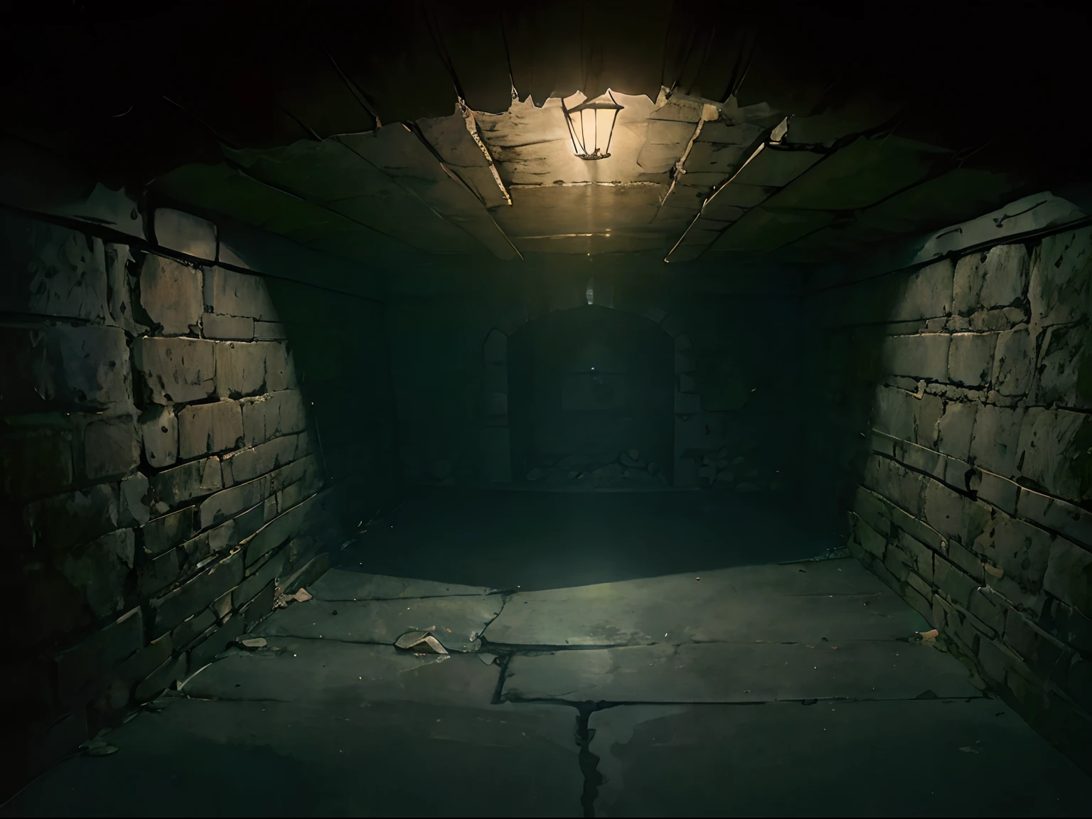 (low angles:1.2),Basement in a large basement,Dark,Large basement,No humans,no Animal,(Evil:1.5),Large dark room,darkness