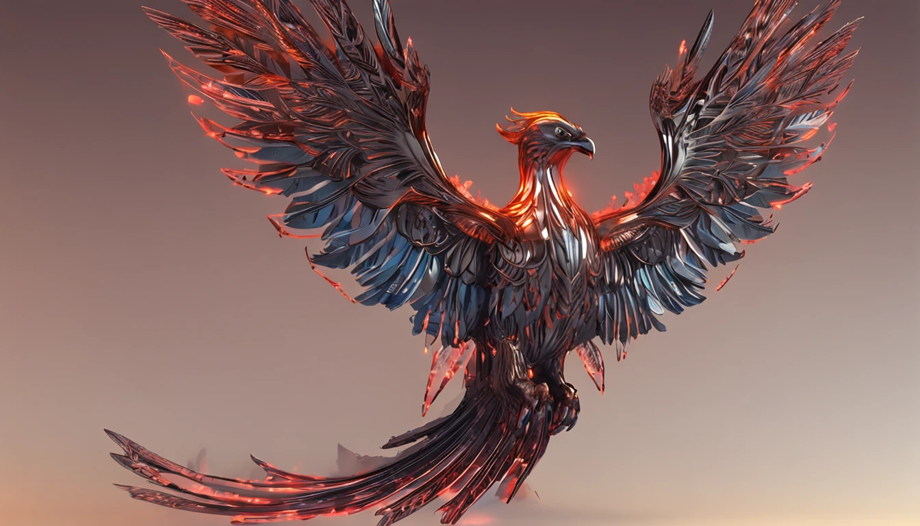 （Fire Phoenix），（The fire outlined the phoenix's body)，The phoenix flaps its wings，(Shining with golden light)，solo,nigth,Multiple silhouettes，First-person elevation angle，super detailing，best qualtiy，tmasterpiece，（8K)，Extremely detailed，Epic artwork , Playful, Art Hoe, Artwork, face shot, Motion graphics, Soft focus, Sound art, blue colors, Hackercore, laser lighting, Ultra realistic