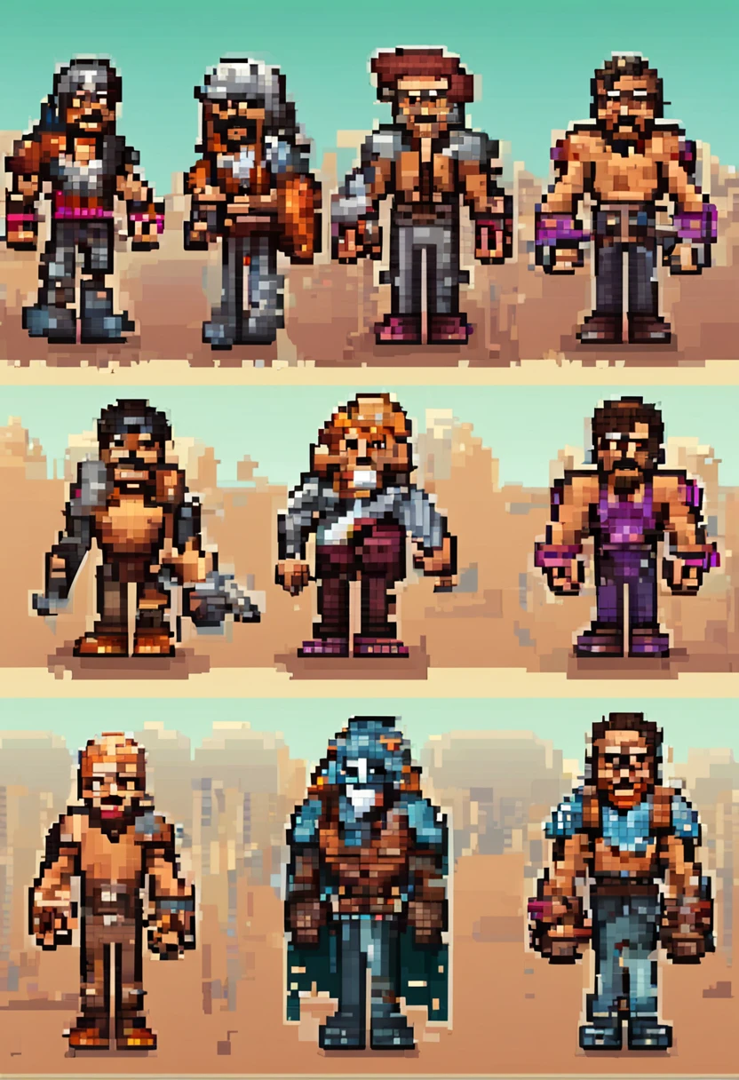 Sprites de personagem para jogo ((antro lobo) Pixel Art