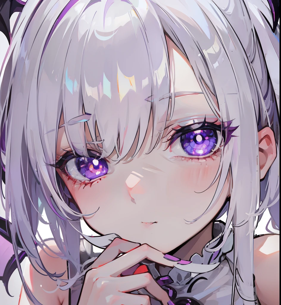 White Hair、Pink Eyes、Short Hair、laughing、Only one girl、alone、Cute、Face is close、Night、laughing、At the bed、Blushing、Erotic、Stick your tongue out、Sweating、Excited