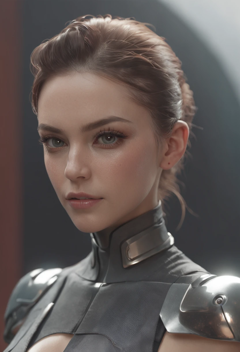 Un primer plano de una mujer con un traje futurista con una espada, Tendencias en ArtStation 4K, Artgerm Julie Bell Beeple, 3D render character art 8 k, tendencias en Artstation:3, rossdraws volumetric lighting, Tendencias en ArtStation, Tendencia en la sede de Artstation, Tendencias en ArtStation HD, Greg Rutkowski Octane Render, Octane CGsociety retro futuro, high fashion photography, Vogue Italia, Lente amarilla futurista, Editorial de moda, Photographed on Hasselblad H4D 200MS digital camera, (((ultra realista))), (((super detallados))).Foto Natural, Filmed with a professional camera, U.S. Hack, HDR, 16k.