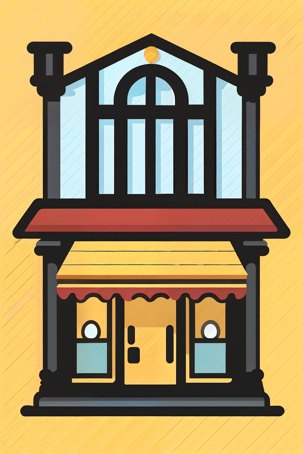 Shop icon,High street icon,European,Baroque architectural style,Mini Program page icon,cartoon icon,less detailing