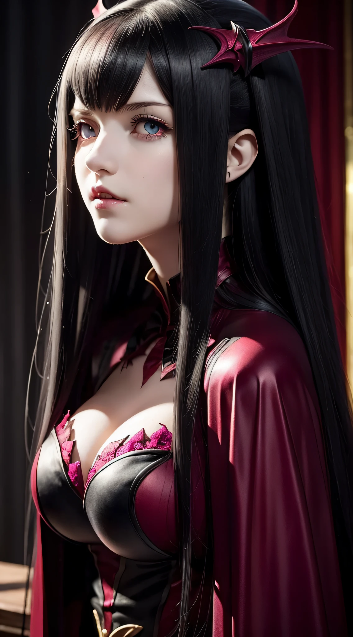 Vampire girl Shalltear Bloodfallen: Overlord anime, best quality, masterpiece, (realistic:1.2), Front, detailed face, (((masterpiece))), (((best quality))),(((extremely detailed))), illustration, mysterious,
