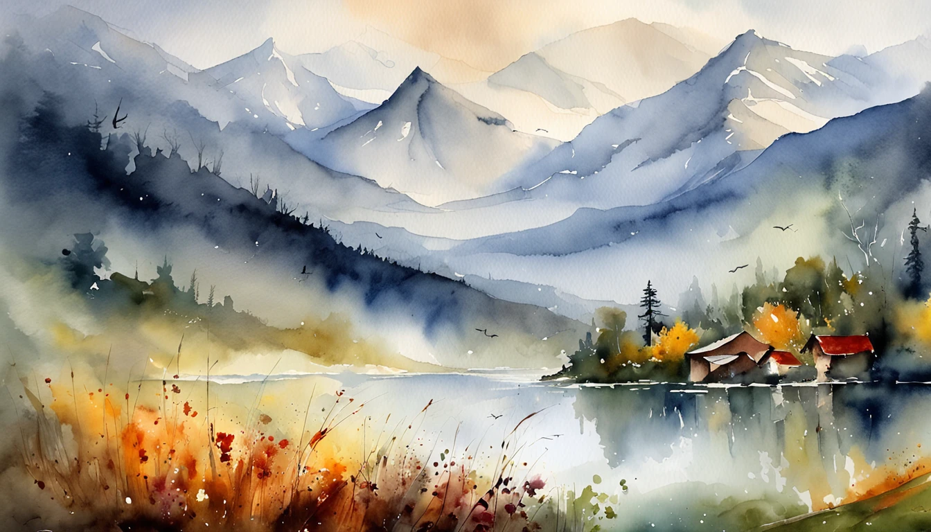 A mesmerizing and enchanting view of the majestic mist-covered mountains, as if shrouded in a mystical haze, offering a sense of tranquility and awe-inspiring beauty