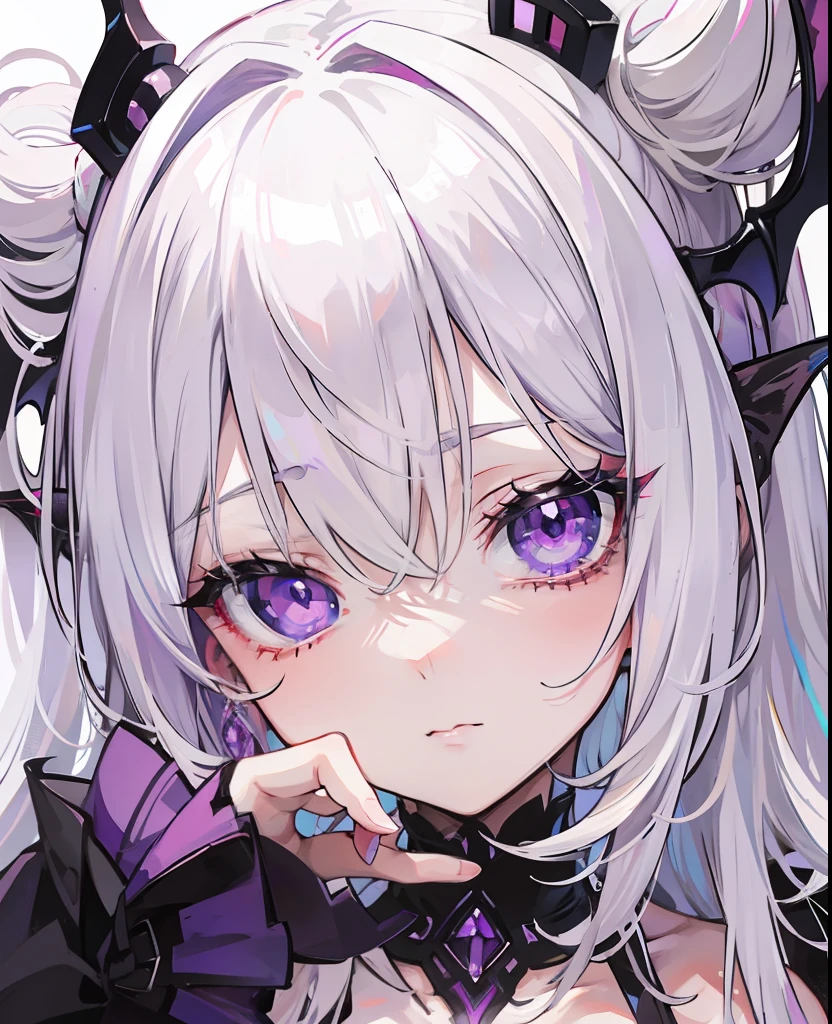 Anime girl with white hair and purple eyes, screenshot of Black Clover, anime character, female anime character, Best Anime Character Design, as an anime character, water armor, looking at the camera, lying down, Noelle Silva, Black Clover anime.