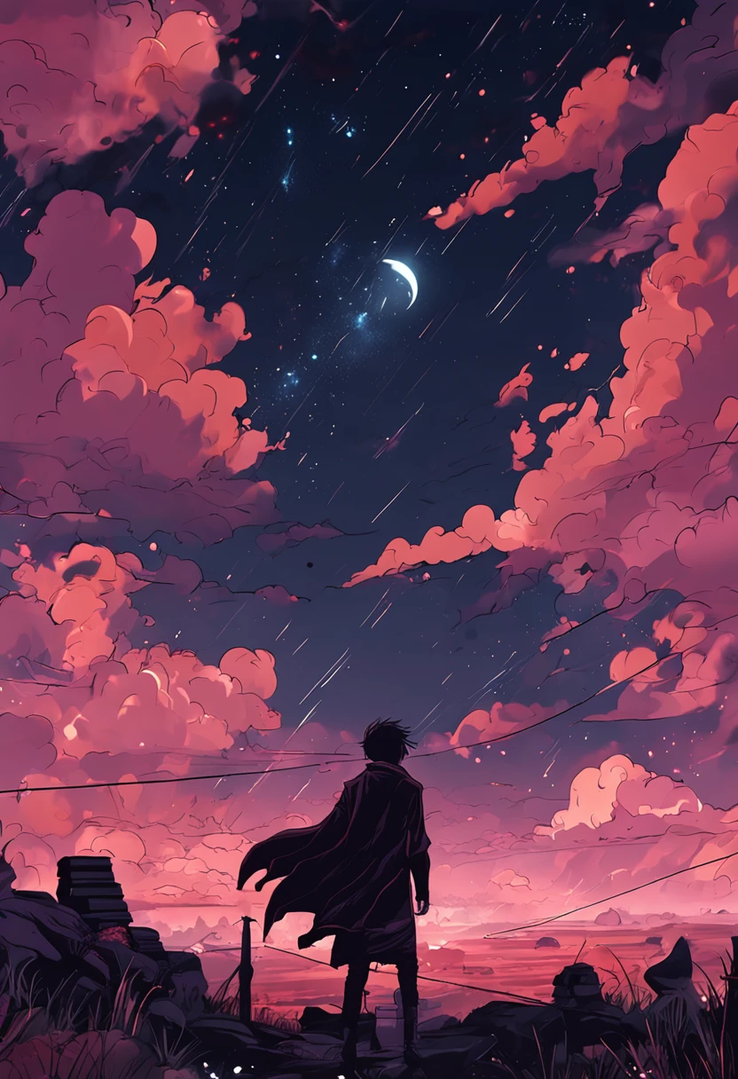 anime dark night sky