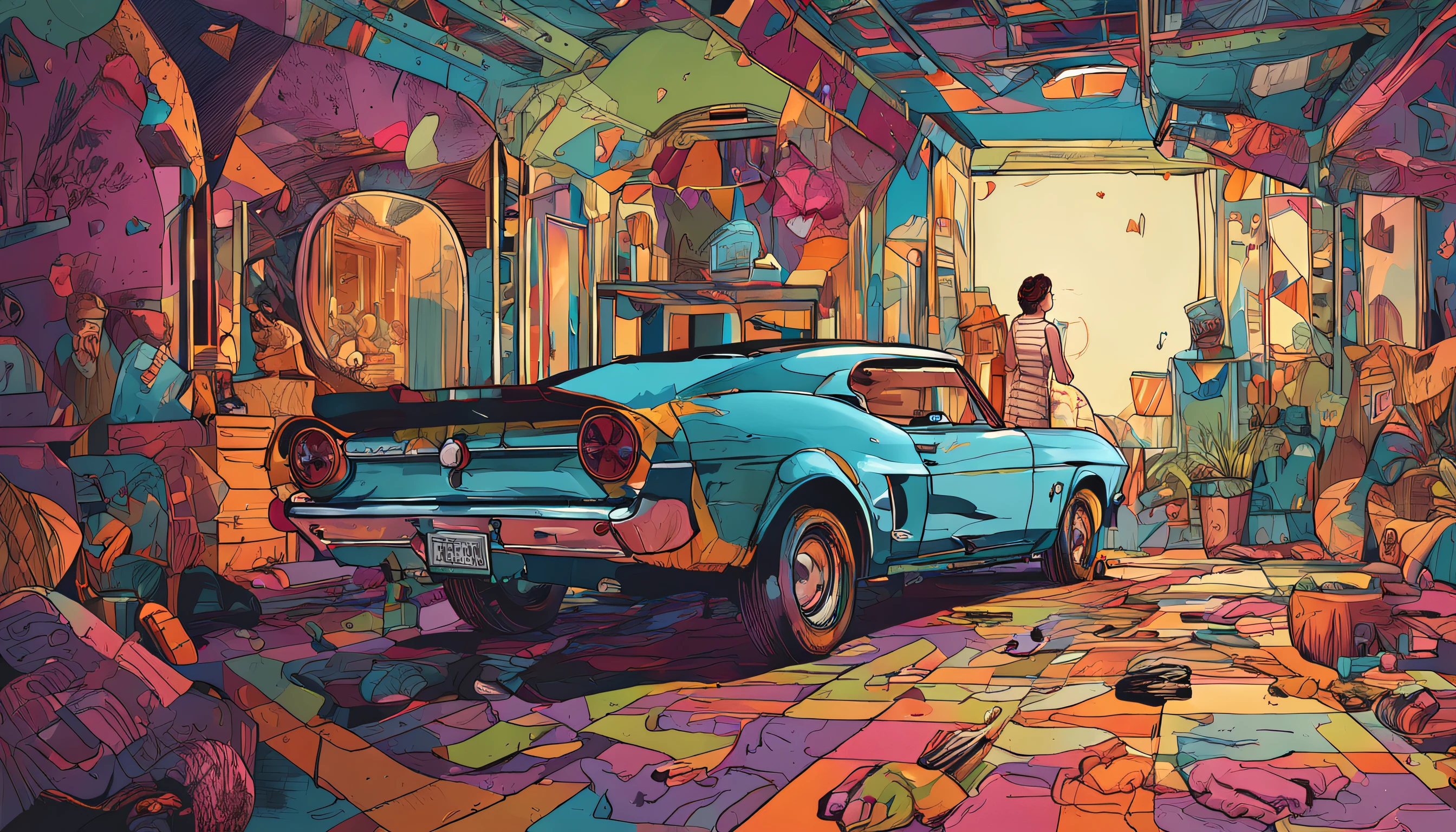 (((best quality))),(((ultra detailed))),(((masterpiece))),illustration,modern art,art gallery,exhibition