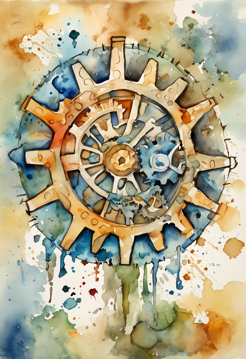 Image of a brain with mechanical gear