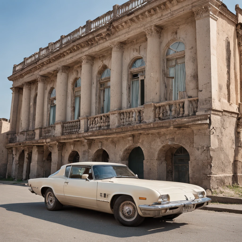 Retro Renaissance
Transport the viewer to the 1970s, where a middle-aged person exudes confidence in their attire. The surroundings should harmoniously combine vintage furniture, architectural elements, and classic cars, creating a visual symphony of nostalgia and elegance.

Negative prompt: Blurry image, distorted clothing, incorrect fashion era, misaligned architecture, disproportionate furniture, low-resolution cars, bad lighting, dull atmosphere, disjointed scene, incorrect decade vibe, awkward posture, unnatural expressions, unrecognizable surroundings, cluttered composition, chaotic environment, unnatural color palette, mismatched styles, pixelated textures, unconvincing fashion, lack of confidence, unappealing composition, unrefined details, misshapen cars, poorly executed vintage look, glaring inaccuracies.