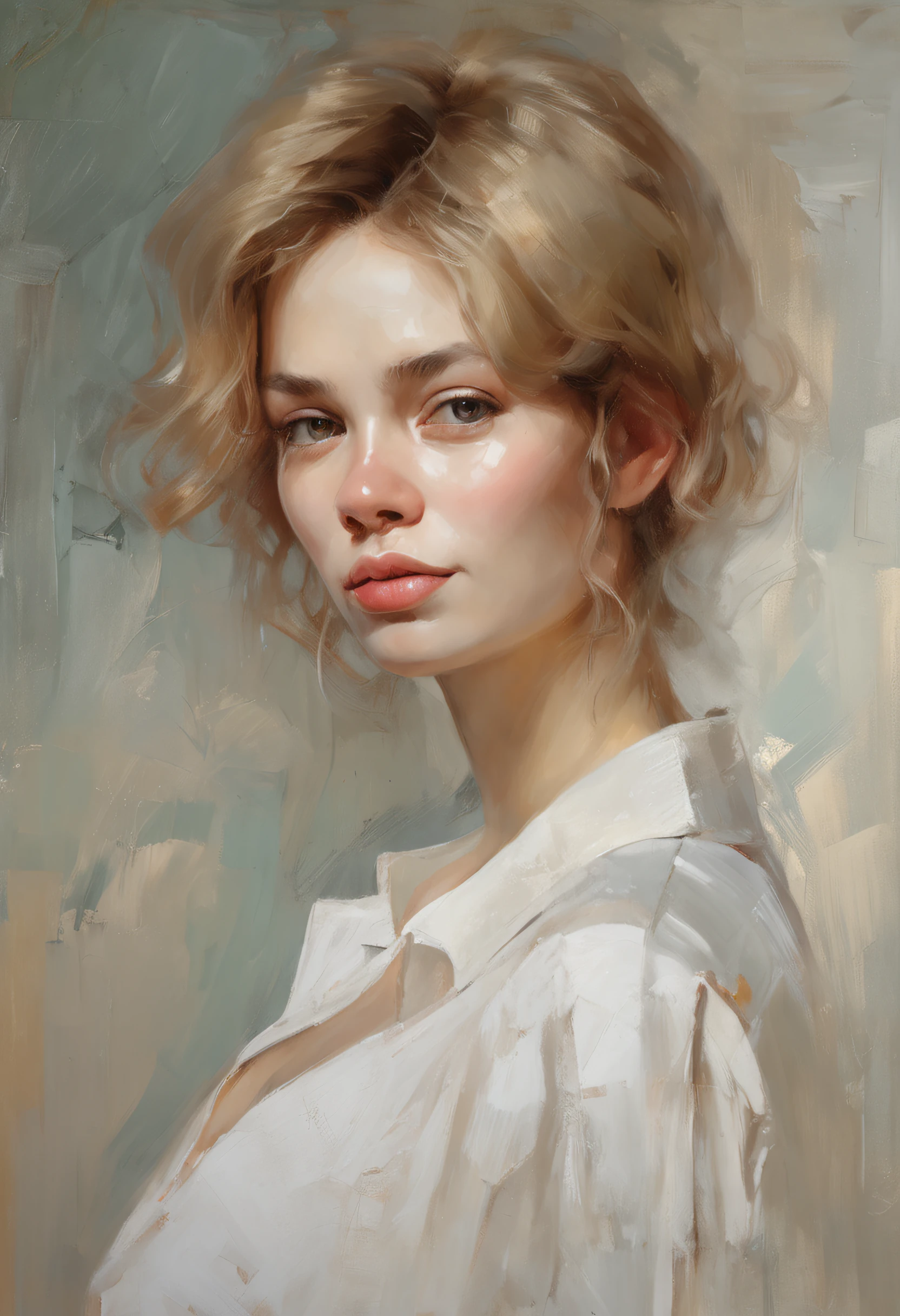 Professional、(4k photos:1.1) (Jeremy Ripking:0.3)、(Anna Dittmann:0.3)、(Ariane Mark:0.3)、(Sharp Focus:1.3)、High Details、((Pose Photo)), Full view, masutepiece, (White wall background), (reality: 1.2), 1 girl, 15 years old,(beatiful detailed eyes), ((Cute little nose) ), ((Very cute and beautiful girl)) , Detailed face, ((blush)),Silver hair, ((Ultra short hair)), Very short bob cut,Pretty eyes、drooing eyes、 (Beautiful green eyes), ((eye line)),flat breast、 Fine mechanical parts, silky white skin, revealing cleavage、(Protruding buttocks: 1.35), ((Smile)), ((White panel wall background: 1.25)), (isometric: 1.0), in 8K, (High resolution: 1.5), ((Cute idol face : 1.5 )), (model poses: 1.5 ), looking in camera, (upward-eyed: 1.3), (Breathing ears),Wear (Tight shirt:1.2)、Beautiful Detail Face、(attractive young woman:1.3)、(Captivating:1.1)、Natural Breast、