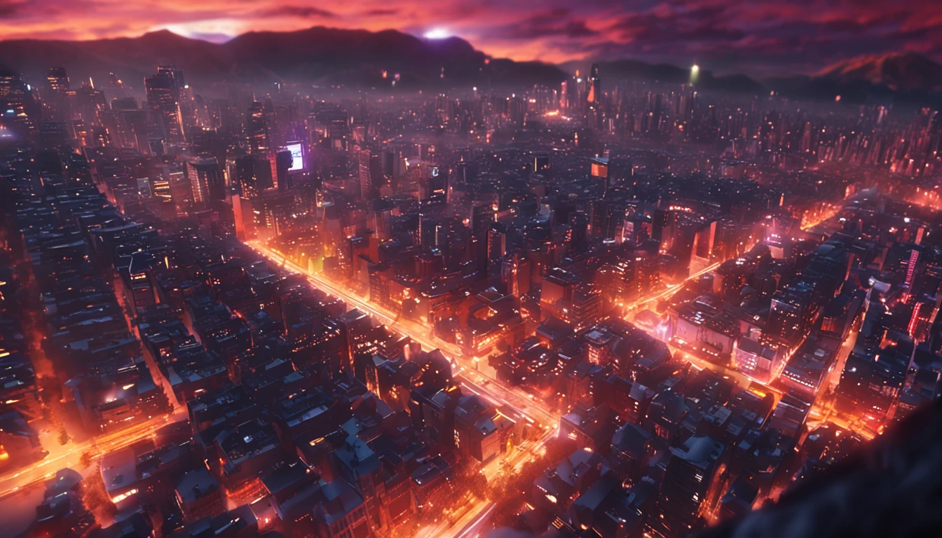 city night scene,The light and shadows form a beautiful picture