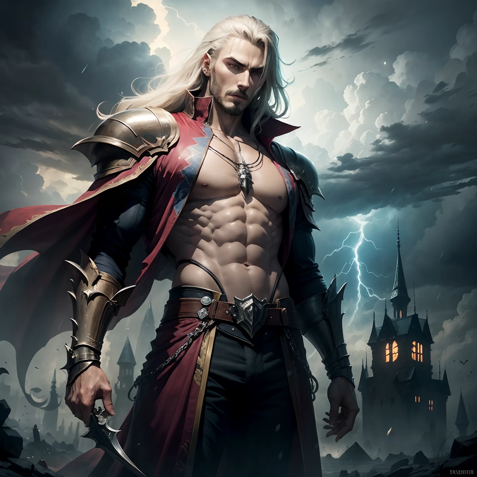 Castlevania Lord of the shadows lord dracul with thunder storm
