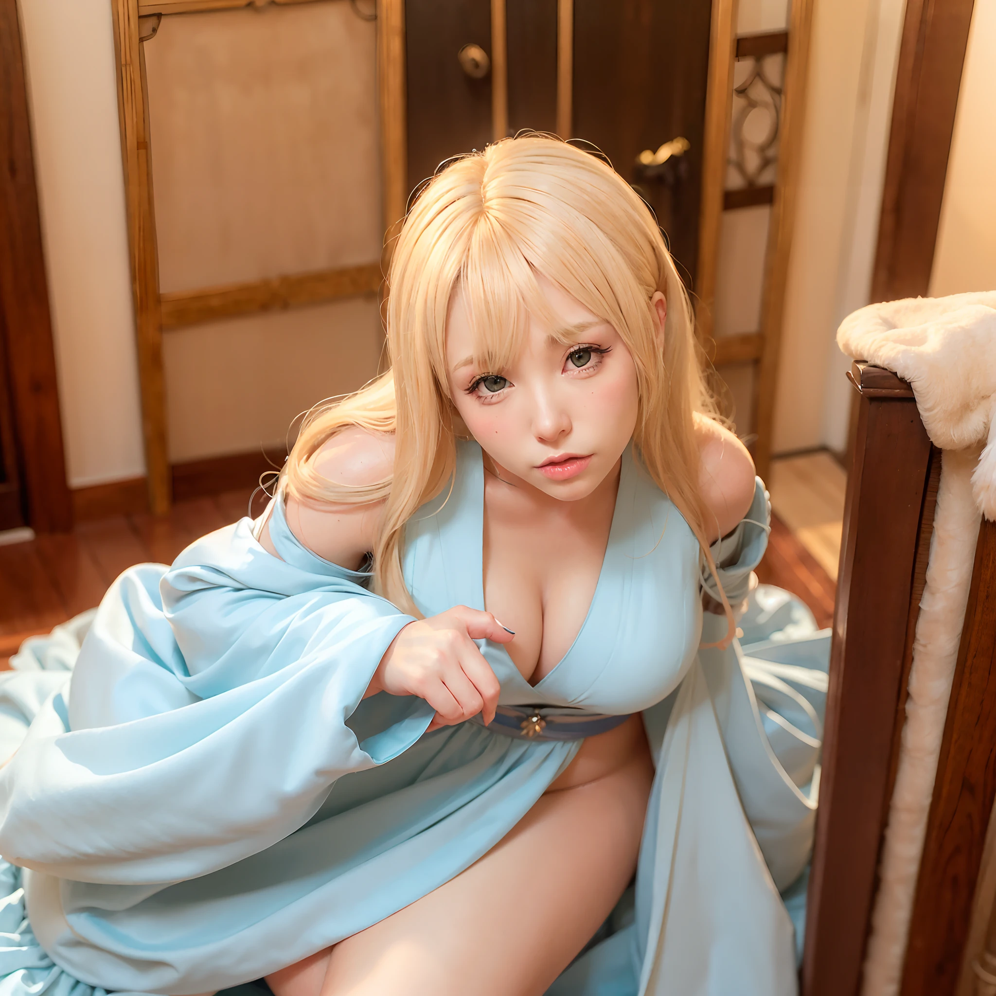 (((1 woman))), ((blonde beautiful blonde girl with viridian eyes with a slim body with normal breast and wearing a royal viridian princess dress, serious face expression), ((inside of a royal room) ) beautiful girl)), (18 year old pretty girl), ((1 screen)), 8K, RAW shot, highest quality photo, best masterpiece, nice realistic photo, ((anatomically correct proportions: 1.5)), beautiful woman with Nordic and asian traits, detailed face, detailed eyes, narrow nose, detailed fingers, detailed skin, large breasts, royal photoshoot))