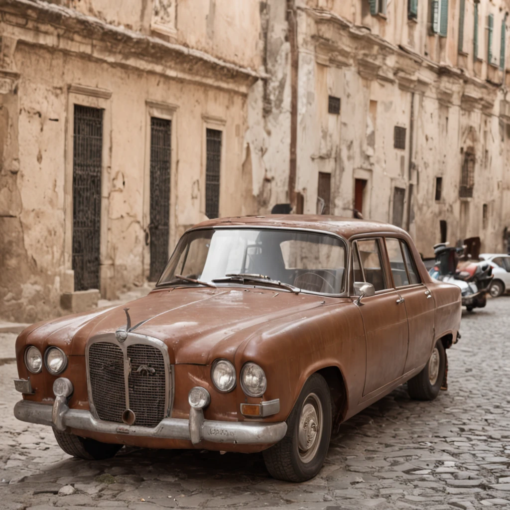 A car with visual style from the times of Jesus Christ, depicting the style of the Roman Empire around the year 30 AD.
Alerta negativo: imagem desfocada, roupas distorcidas, Era da moda incorreta, arquitetura desalinhada, Disproportionate furniture, Low-resolution cars, poor lighting, dull atmosphere, cena desconexa, incorrect decade vibe, postura desajeitada, unnatural expressions, Unrecognizable environment, Disordered composition, Chaotic environment, unnatural color palette, incompatible styles, texturas pixeladas, moda pouco convincente, lack of confidence, Unappealing composition, Unrefined details, carros disformes, visual vintage mal executado, glaring inaccuracies.