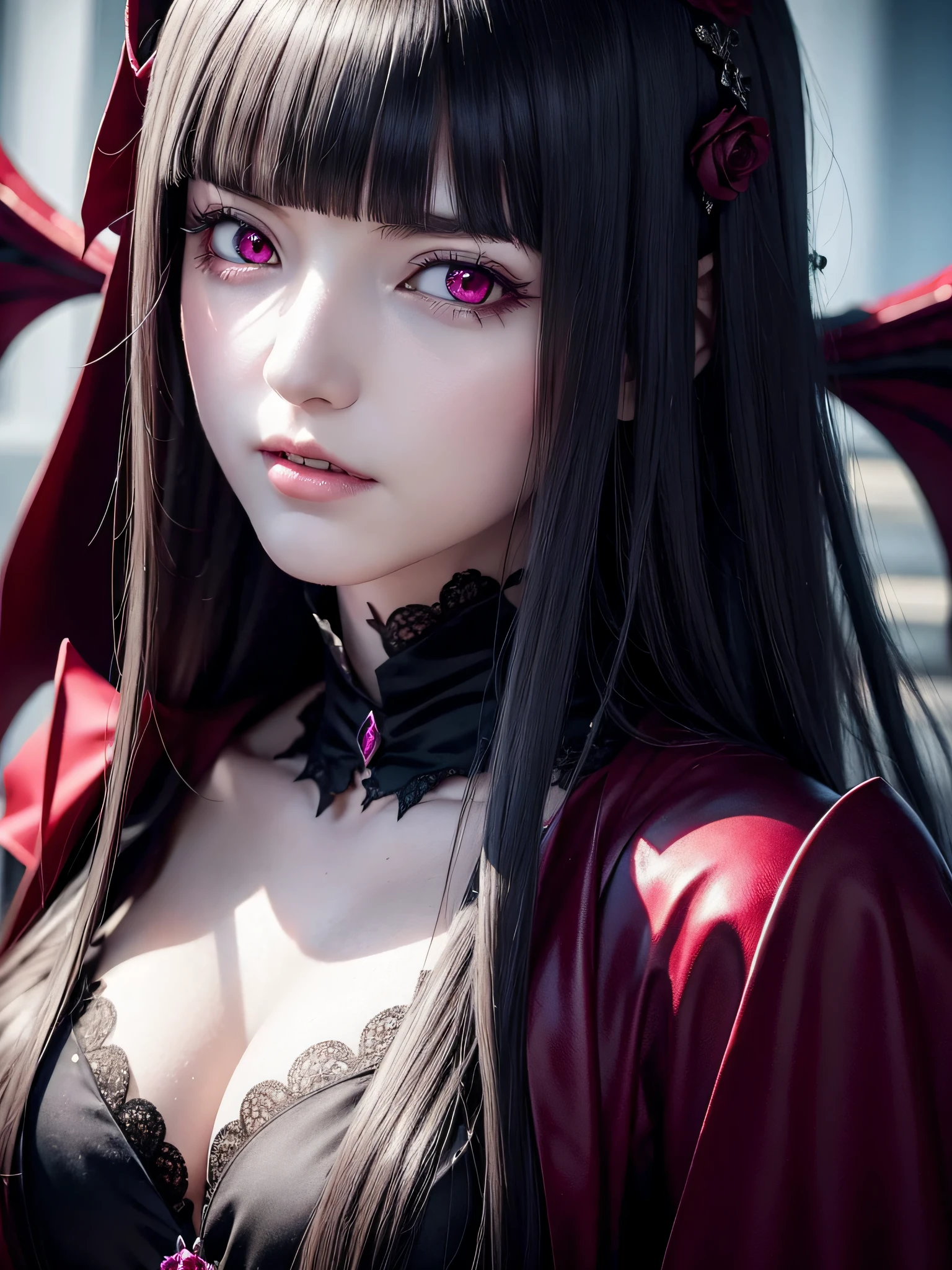 Vampire girl Shalltear Bloodfallen: Overlord anime, best quality, masterpiece, (realistic:1.2), Front, detailed face, (((masterpiece))), (((best quality))),(((extremely detailed))), illustration, mysterious,
