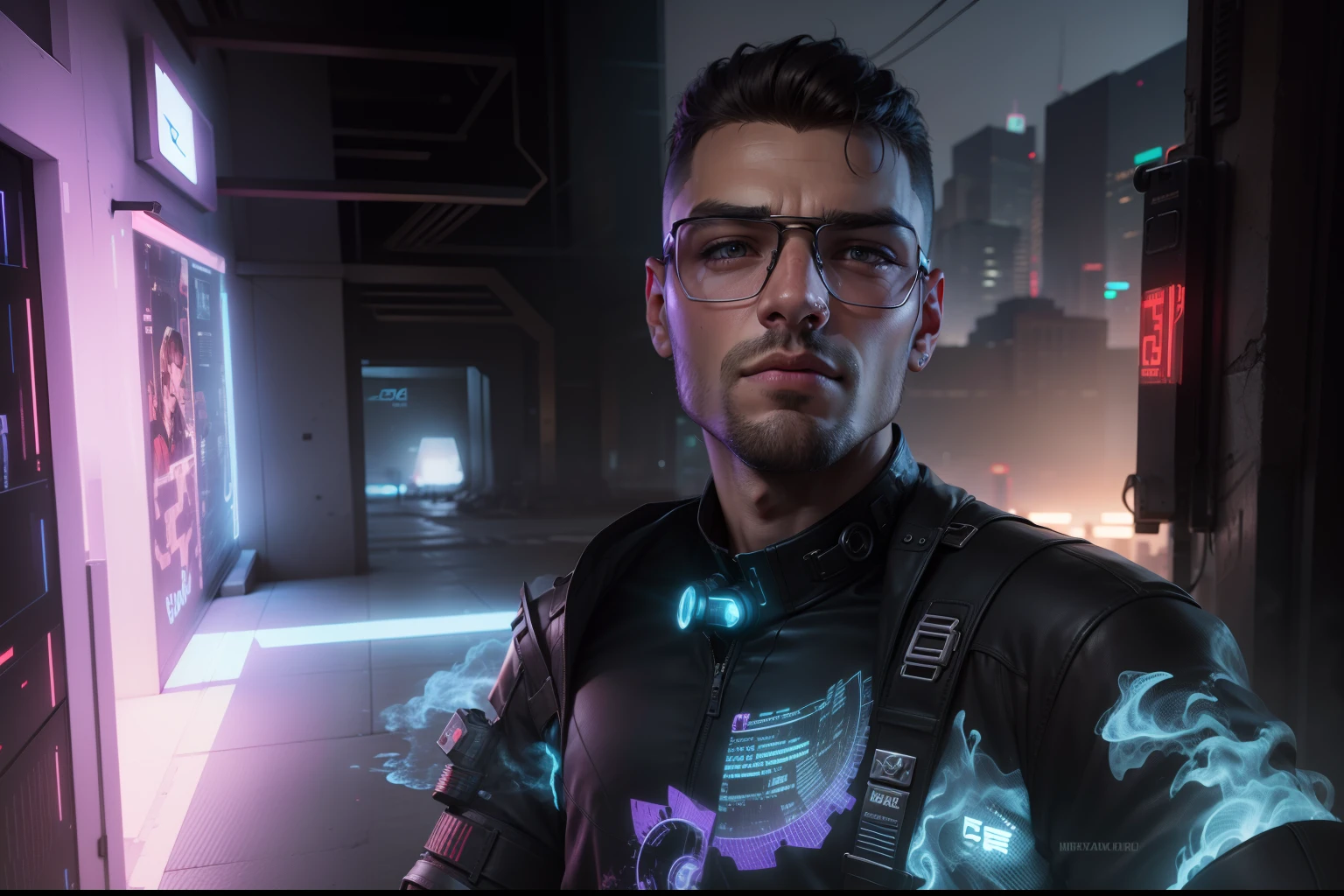 Change background cyberpunk handsome boy , realistic face , 8k , ultra realistic