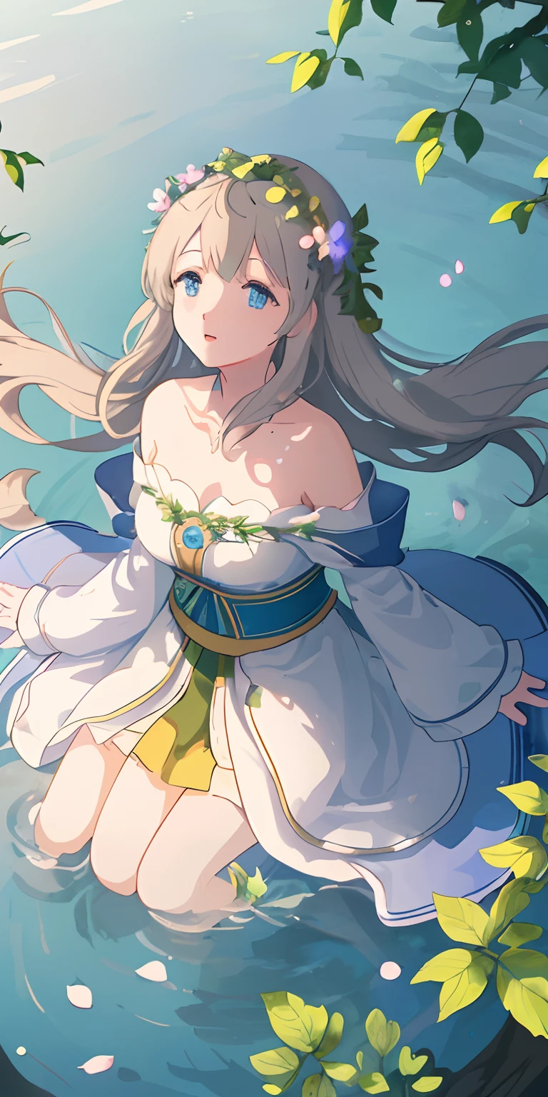 Masterpiece, best quality, (very detailed CG unity 8k wallpaper) (best quality), (best illustration), (best shadows) Nature', blue sea,delicate leaves petals of various colors falling in the air light Tracking, super detailed --v6
