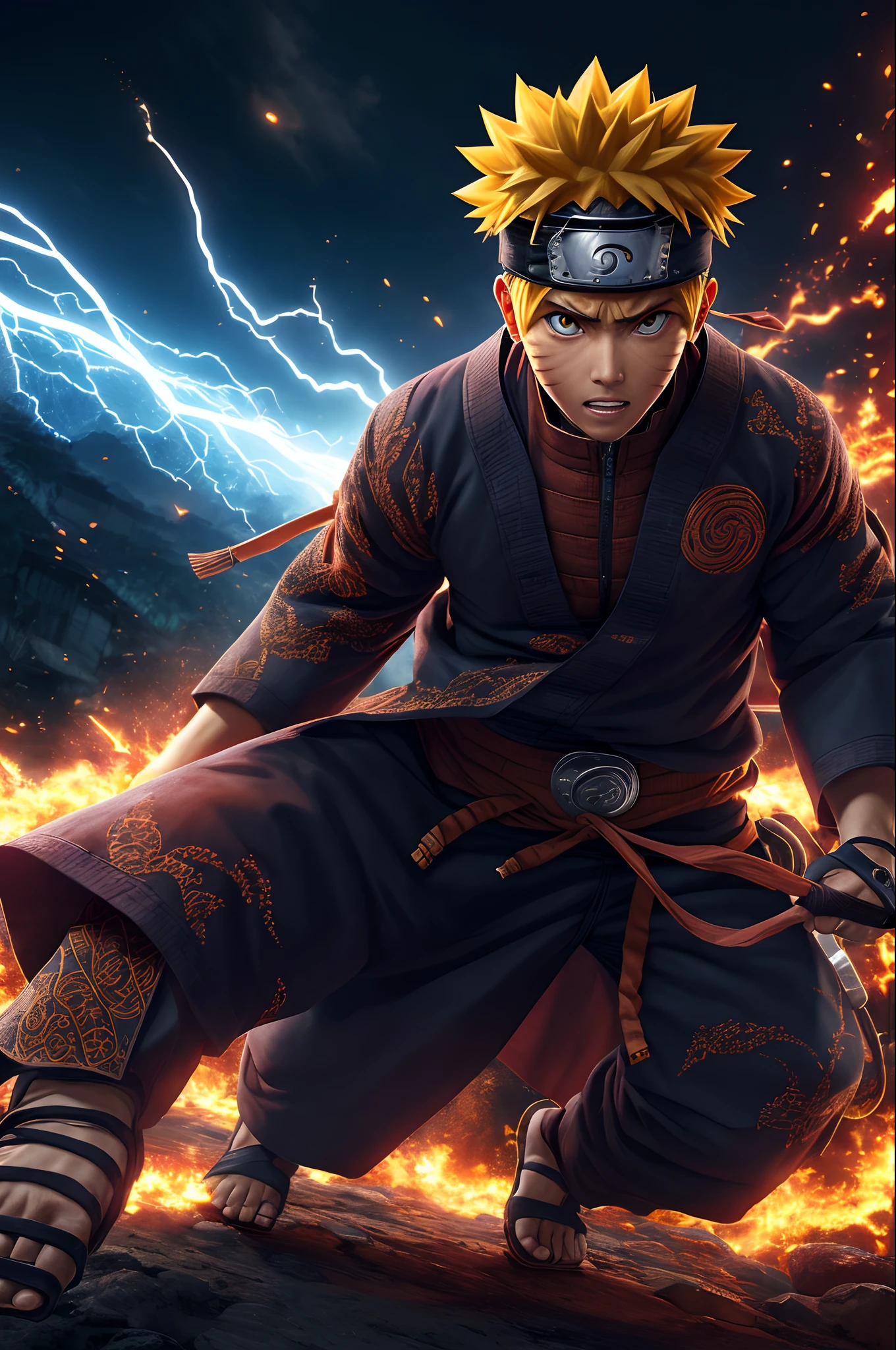 (extremely detailed 8k wallpaper),a medium shot photo of a fearful Naruto, intricate, high detail, dramatic