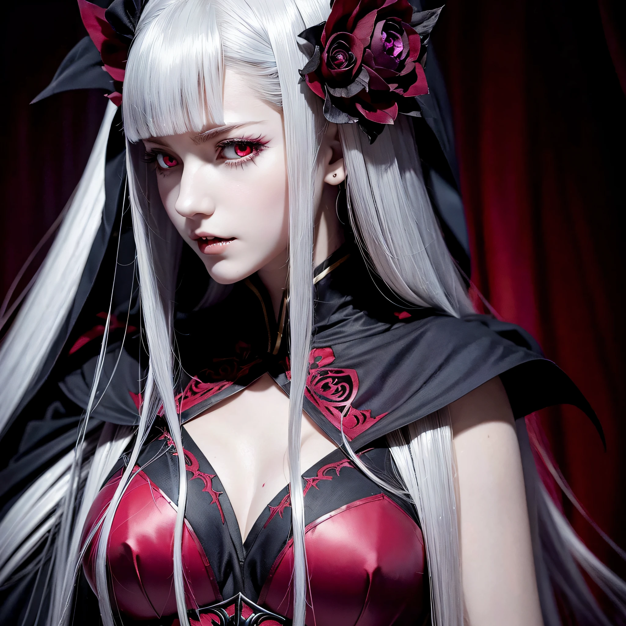 Vampire girl Shalltear Bloodfallen: Overlord anime, best quality, masterpiece, (realistic:1.2), Front, detailed face, (((masterpiece))), (((best quality))),(((extremely detailed))), illustration, mysterious,