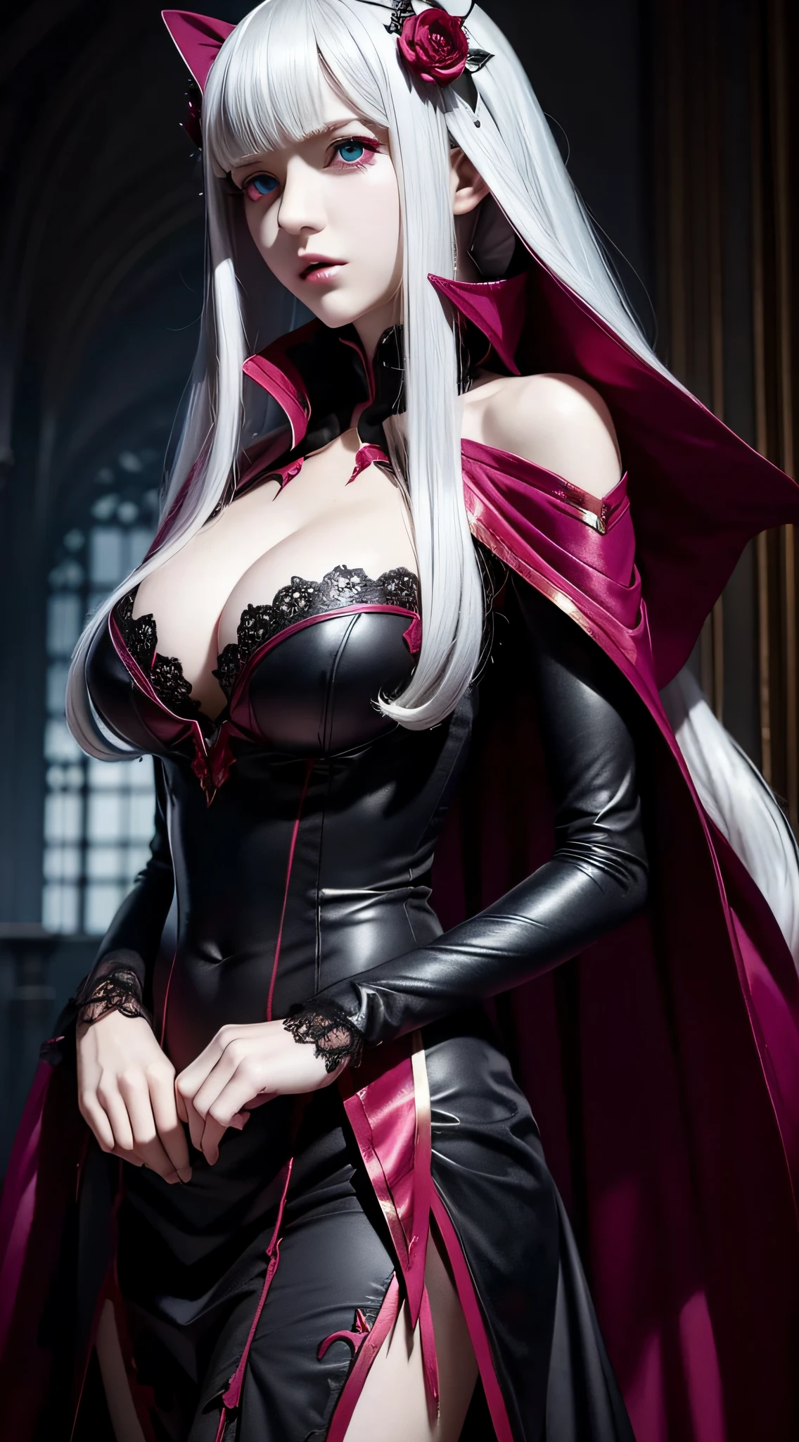 Vampire girl Shalltear Bloodfallen: Overlord anime, best quality, masterpiece, (realistic:1.2), Front, detailed face, (((masterpiece))), (((best quality))),(((extremely detailed))), illustration, mysterious,