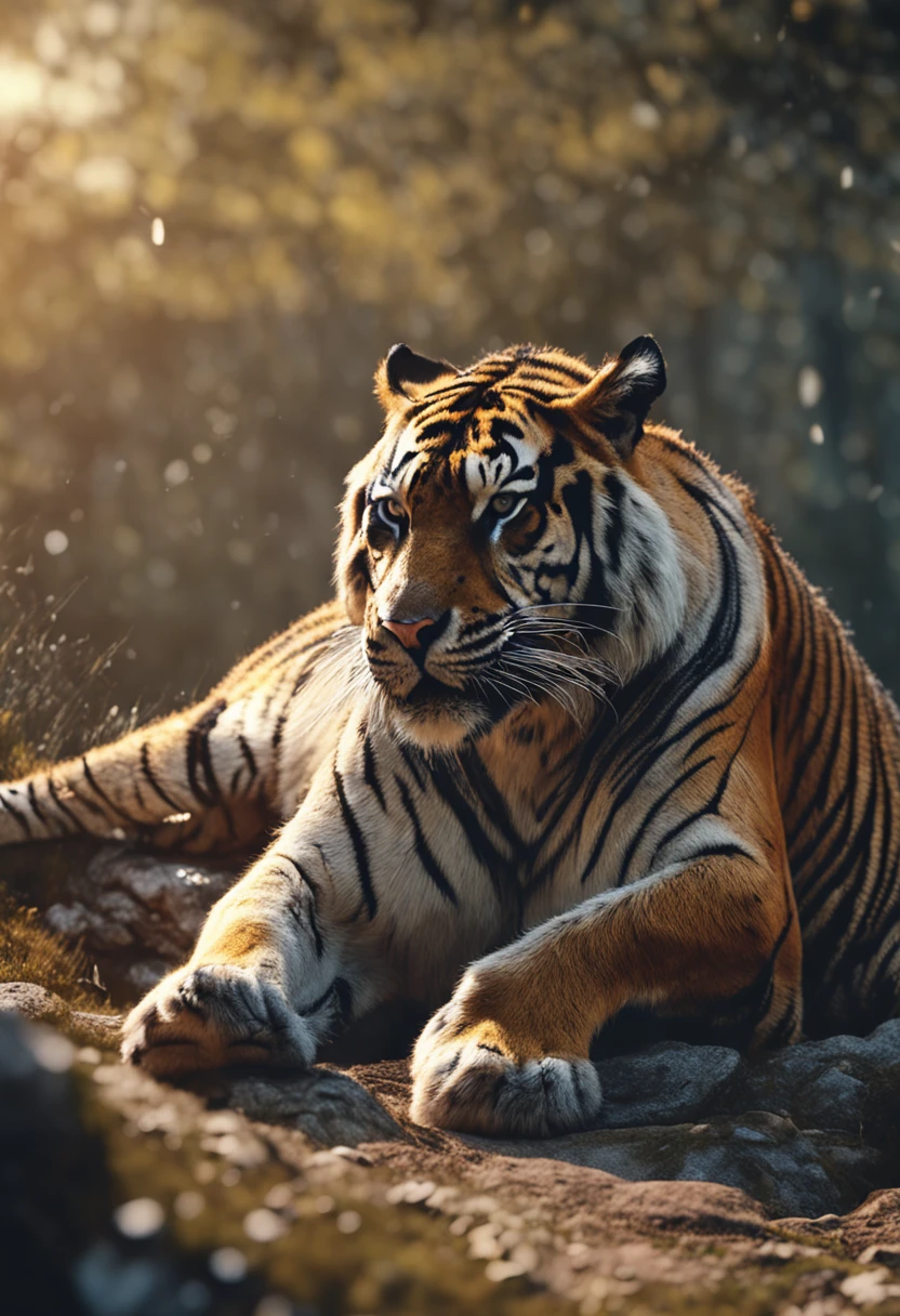 cinematic realistic pictures of tiger,safari, ultra hd, realistic, vivid colors, highly detailed, UHD drawing, pen and ink, perfect composition, beautiful detailed intricate insanely detailed octane render trending on artstation, 8k artistic photography, photorealistic concept art, soft natural volumetric cinematic perfect light
